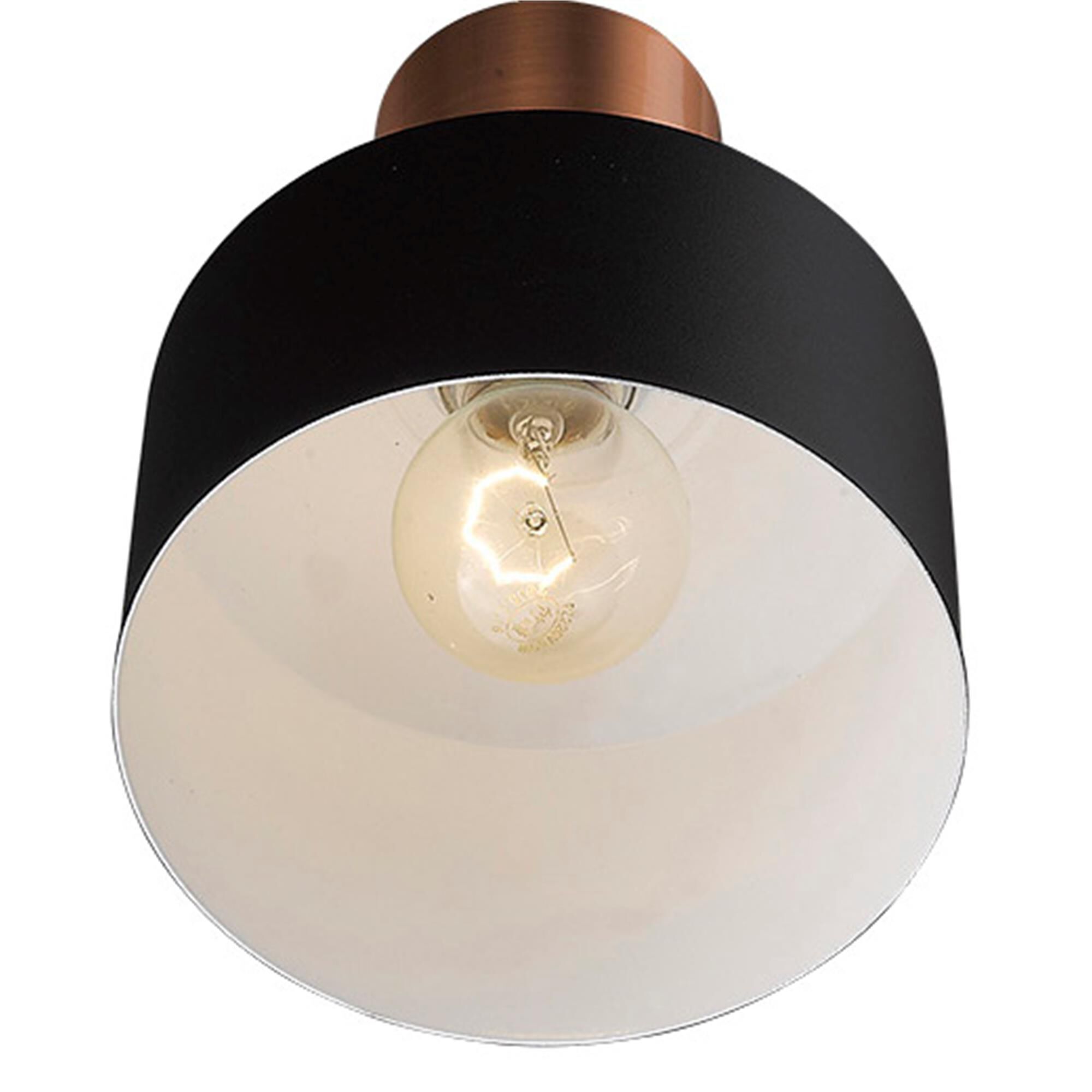 Shown in Matte Black finish and Matte Black glass and Black Metal Drum shade