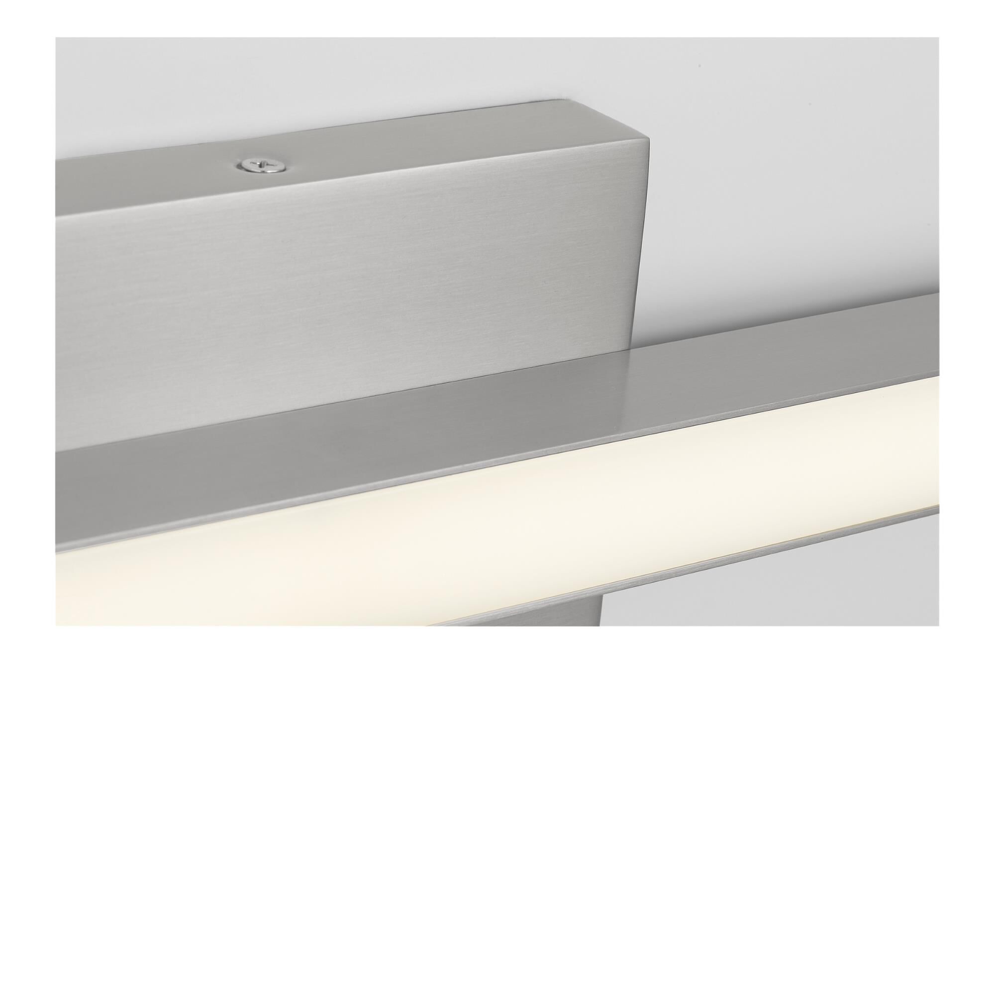 Shown in Brushed Nickel finish and White Polycarbonate shade