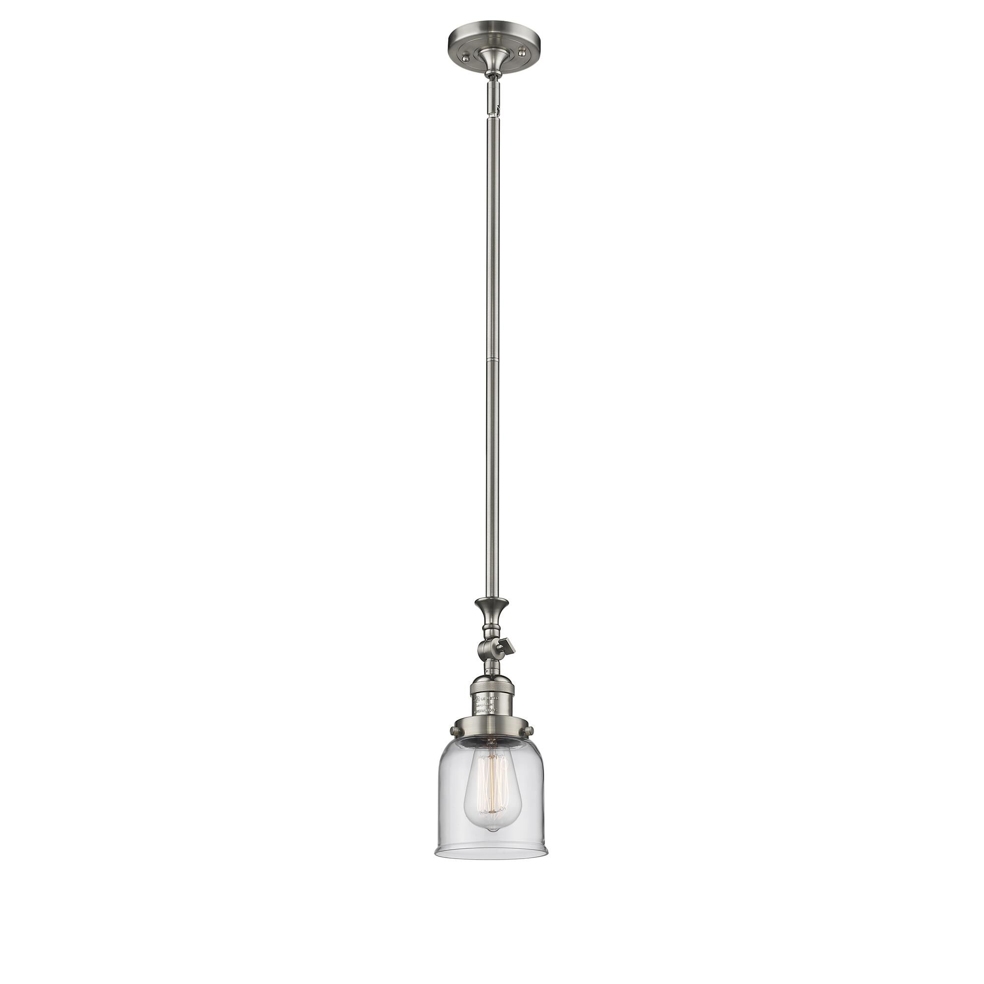 Shown in Brushed Satin Nickel finish and Clear glass