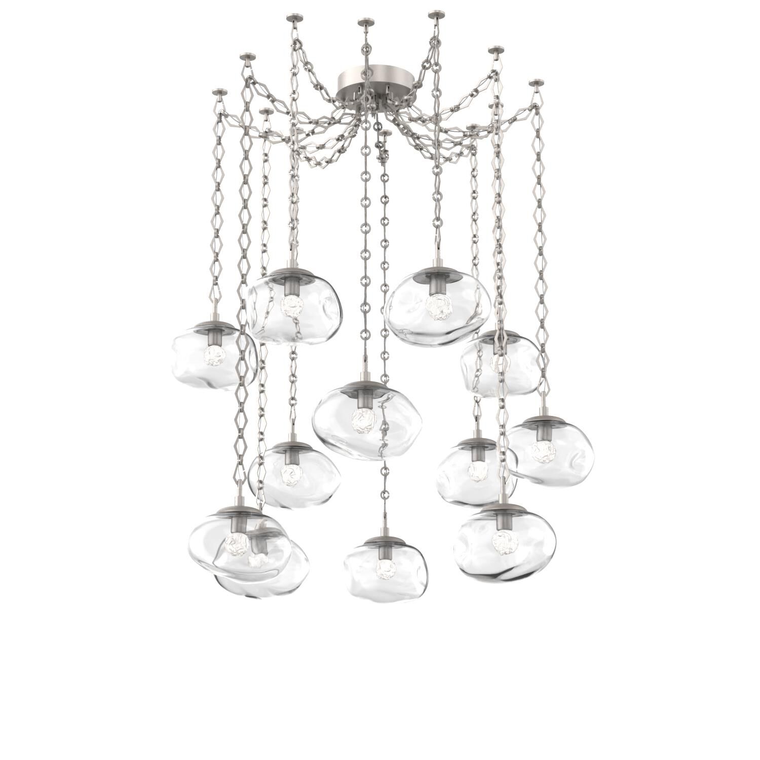 Shown in Beige Silver finish and Floret Clear glass