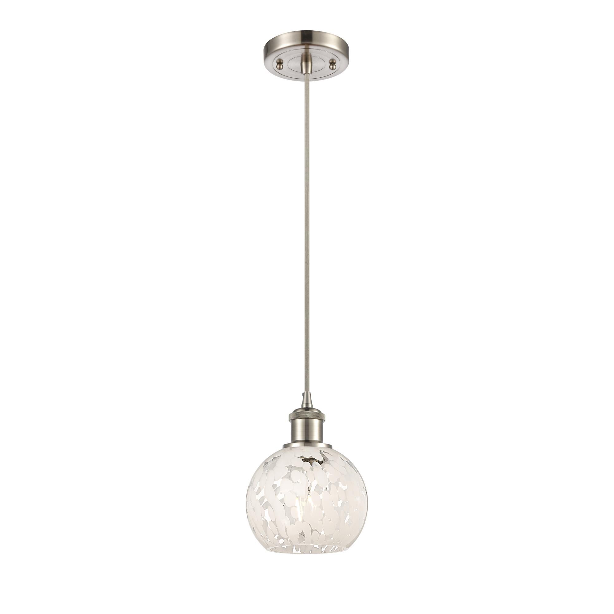 Bruno Marashlian White Mouchette 6 Inch Mini Pendant by Innovations Lighting