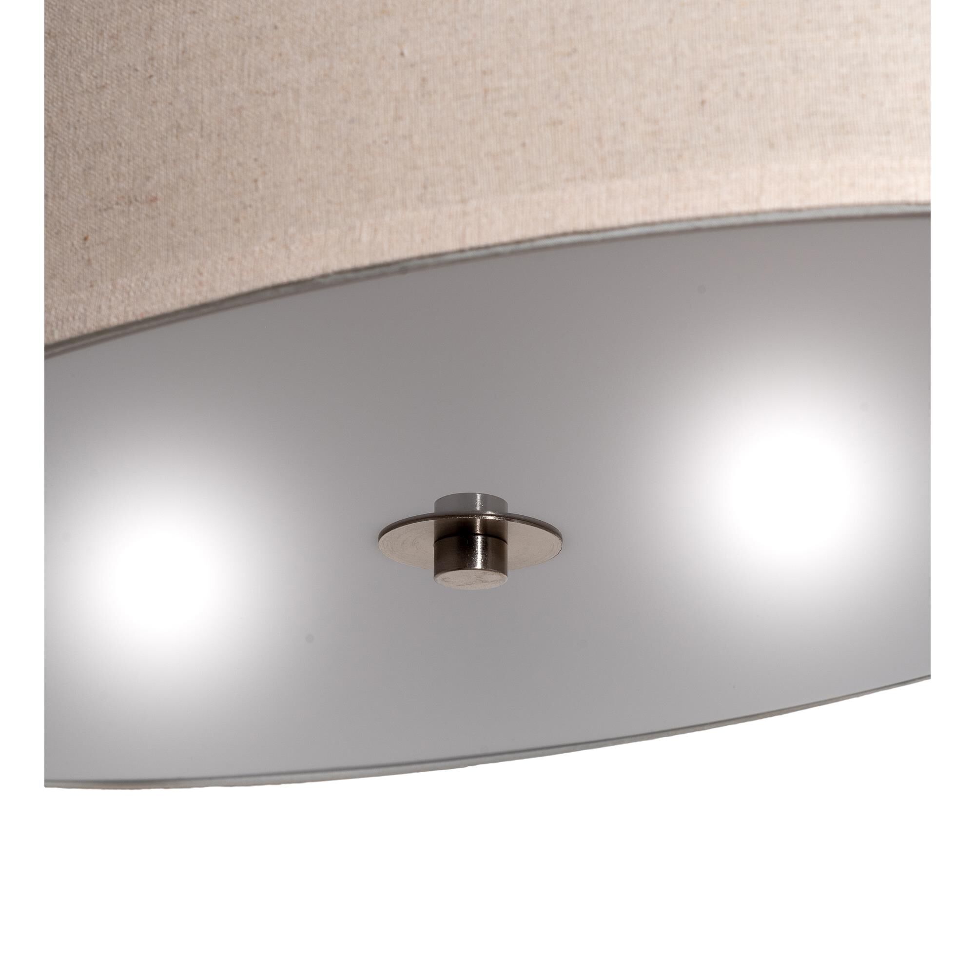 Shown in Brushed Nickel finish and Beige;White glass
