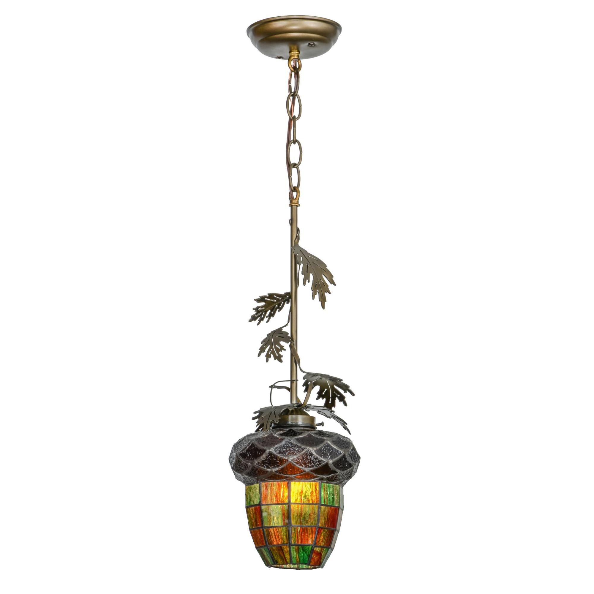 Greenbriar Oak 7 Inch Mini Pendant by Meyda Lighting