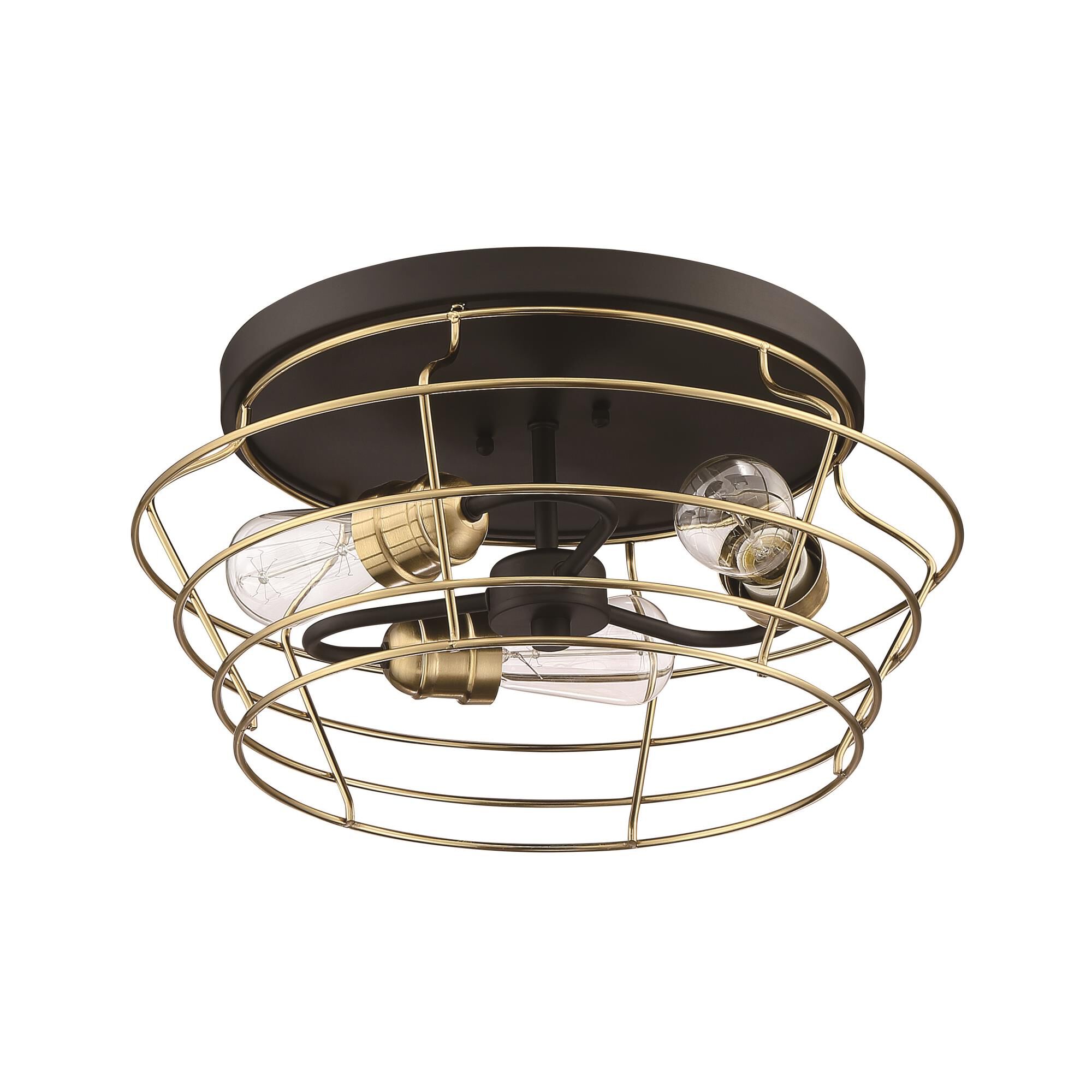 Shown in Flat Black and Satin Brass finish and Satin Brass glass and Satin Brass shade
