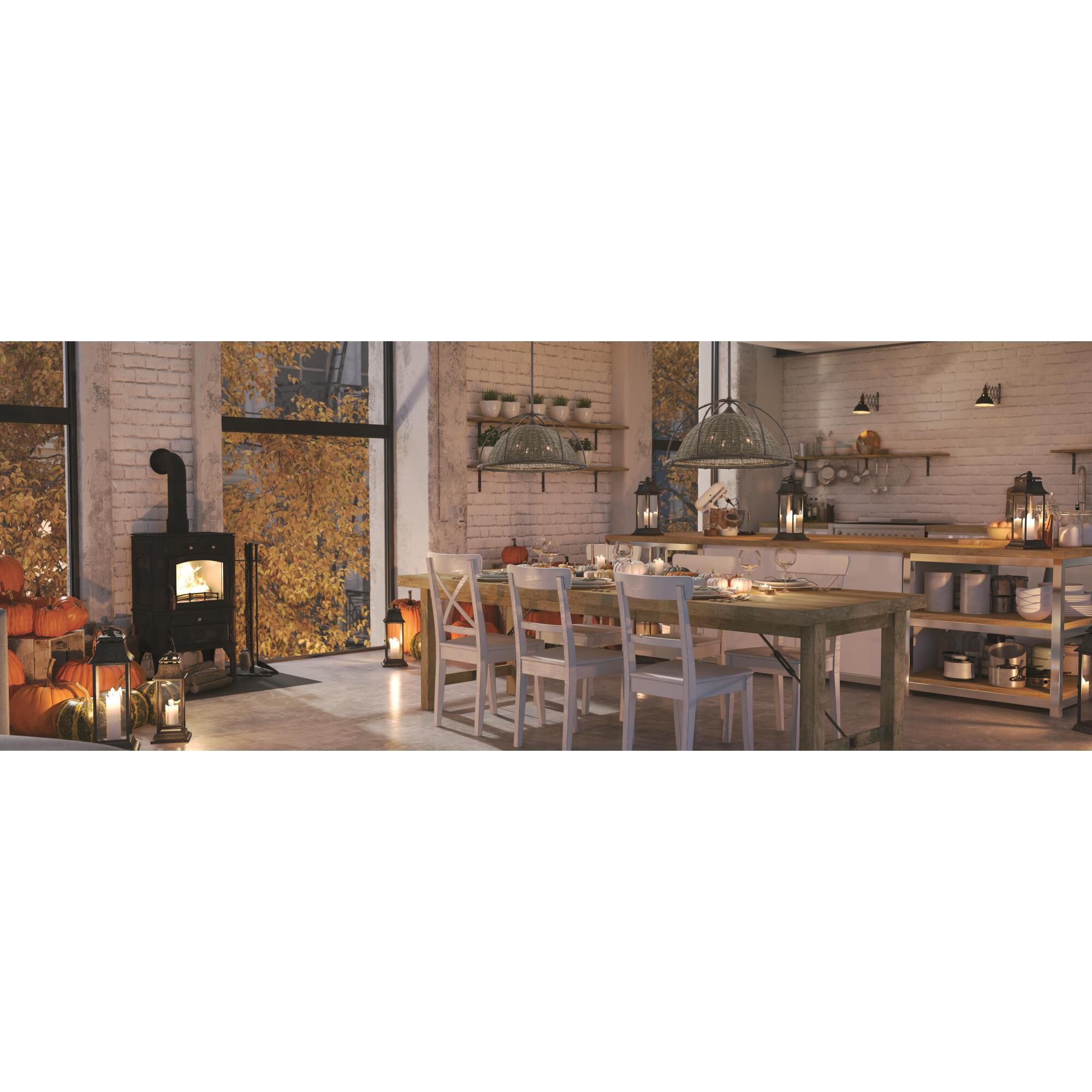 Shown in Gunsmoke With Gray Rattan finish and Gunsmoke With Gray Rattan shade