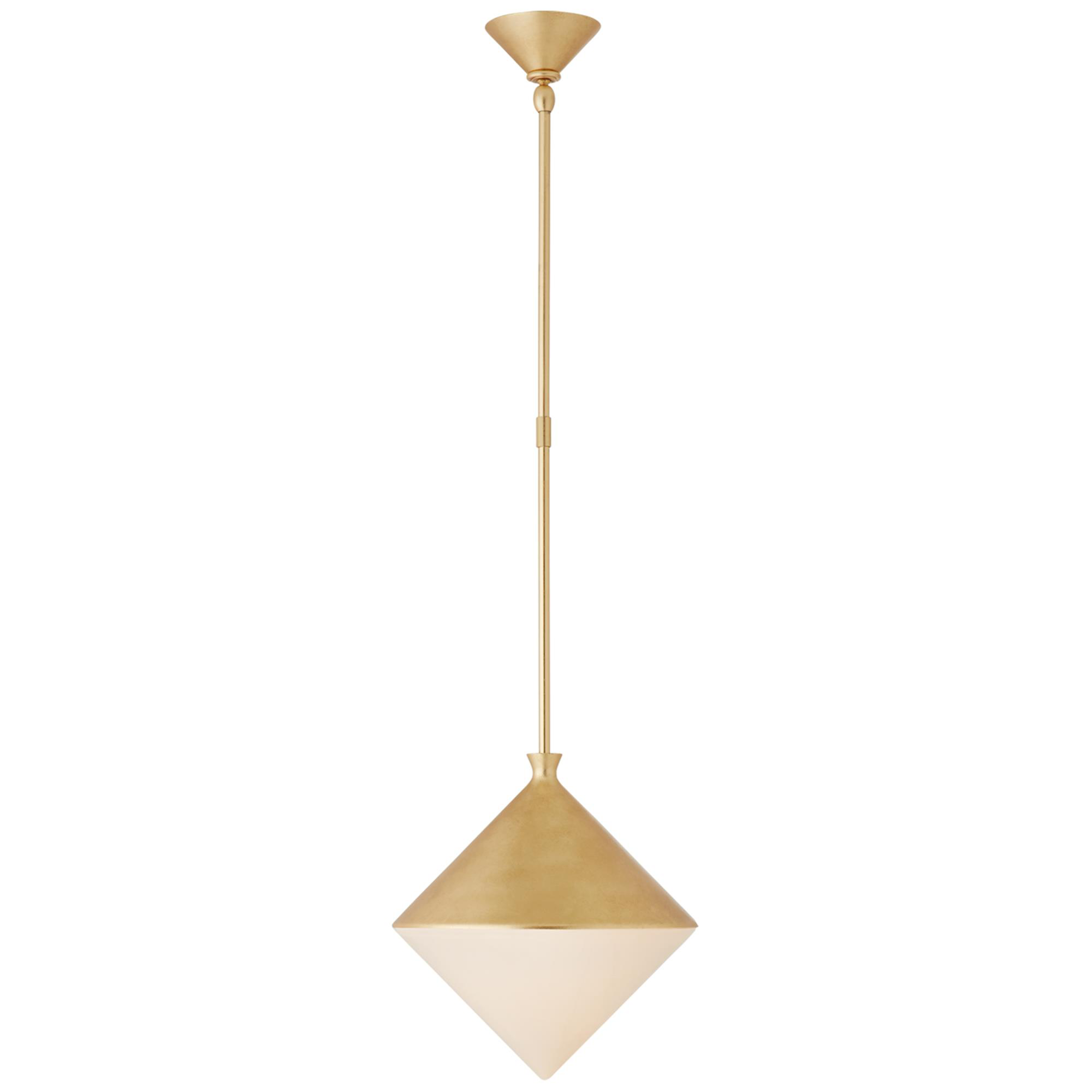 Shown in Gild finish and White glass and White Glass shade