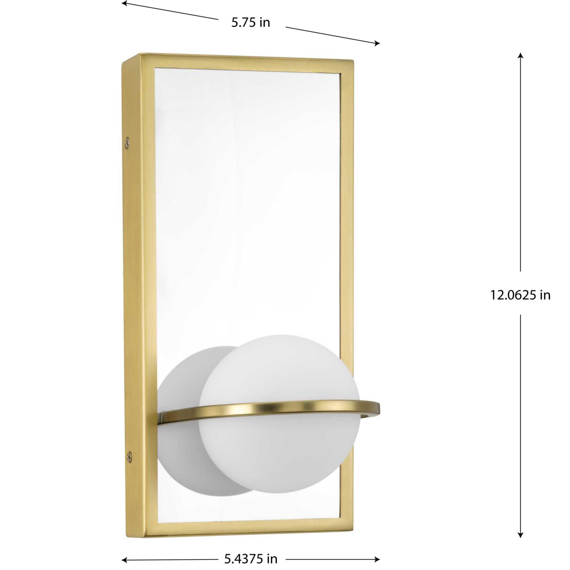 Shown in Satin Brass finish and Etched Opal glass