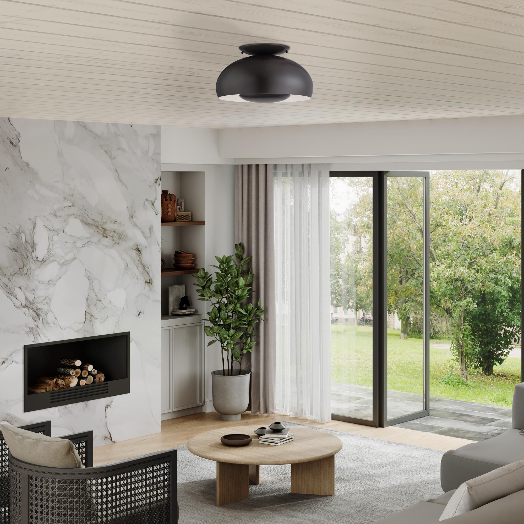 Shown in English Bronze finish and English Bronze Steel with Shiny White Inside shade