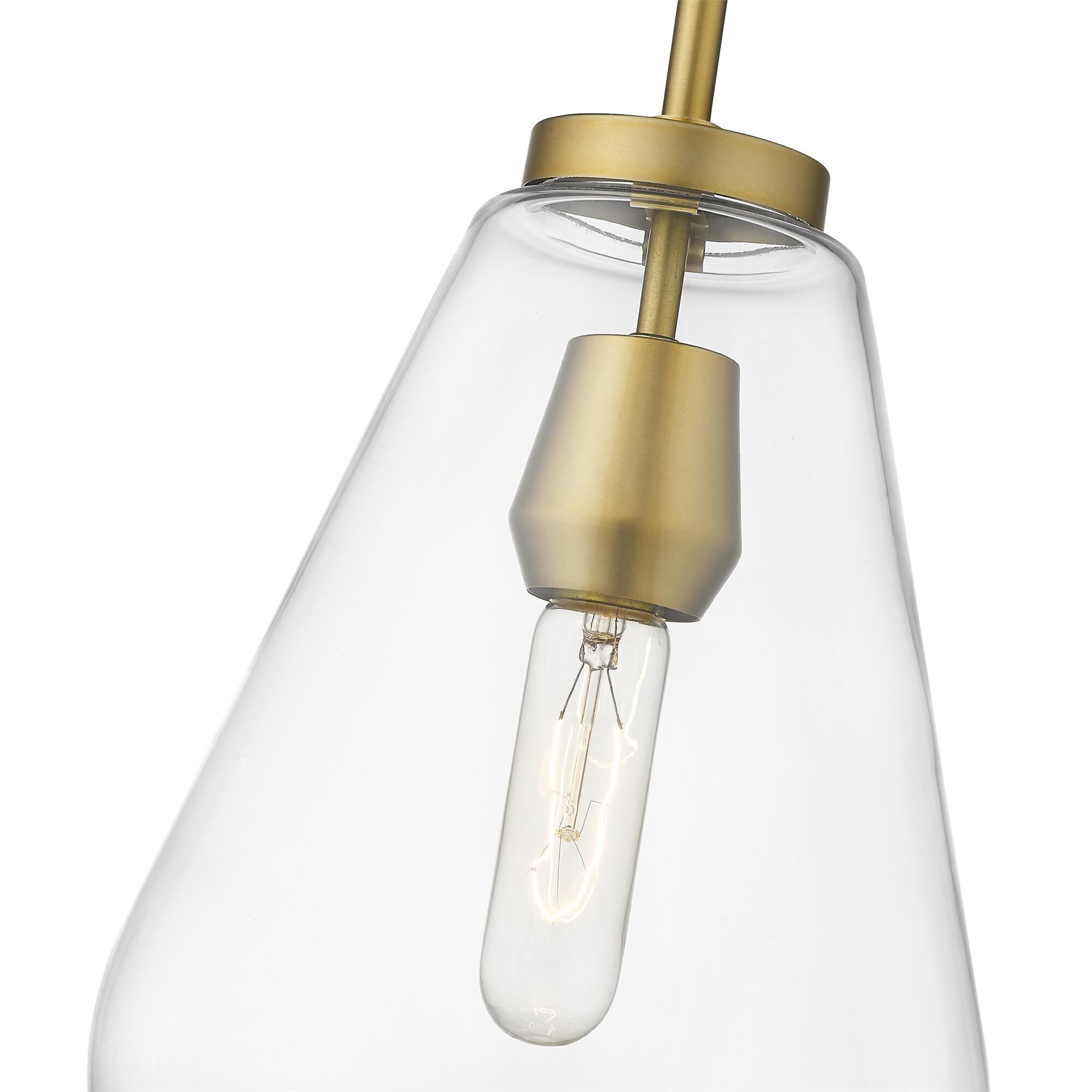 Shown in Olde Brass finish and Glass shade