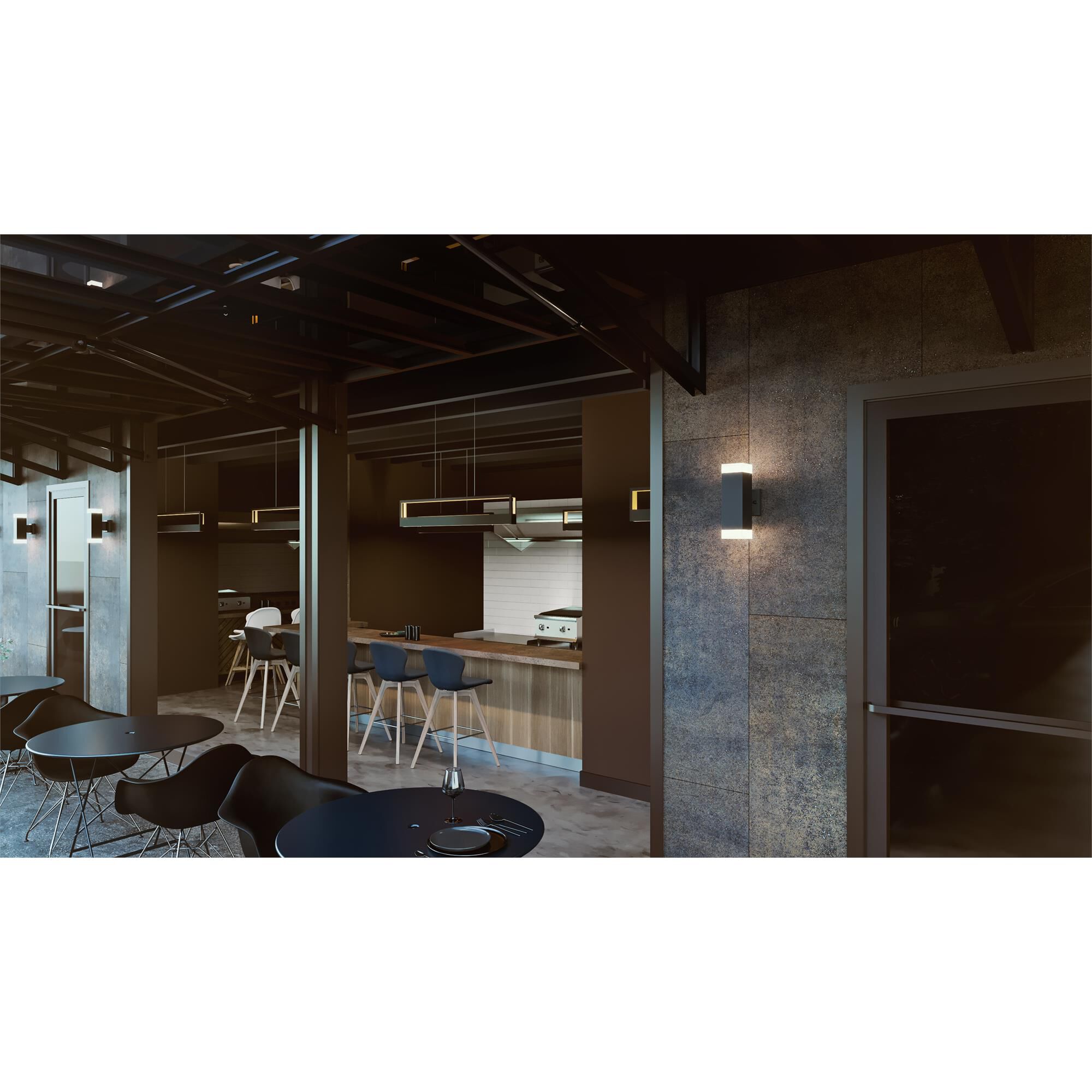 Shown in Black finish and Frosted Acrylic shade