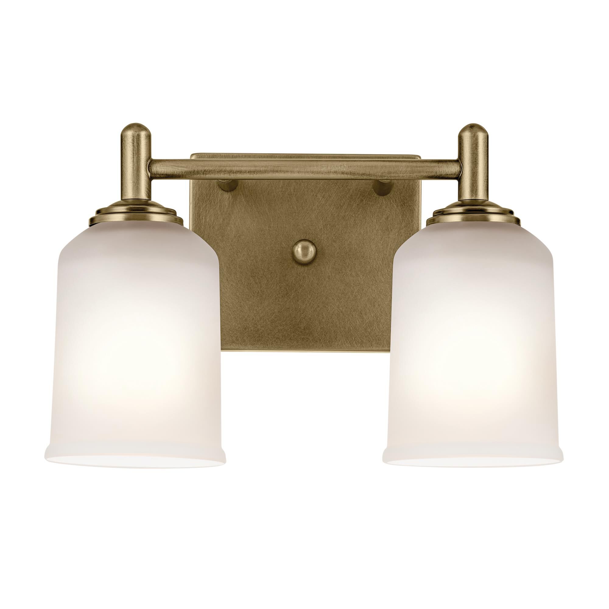 Shown in Natural Brass finish and Clear Satin Etched glass