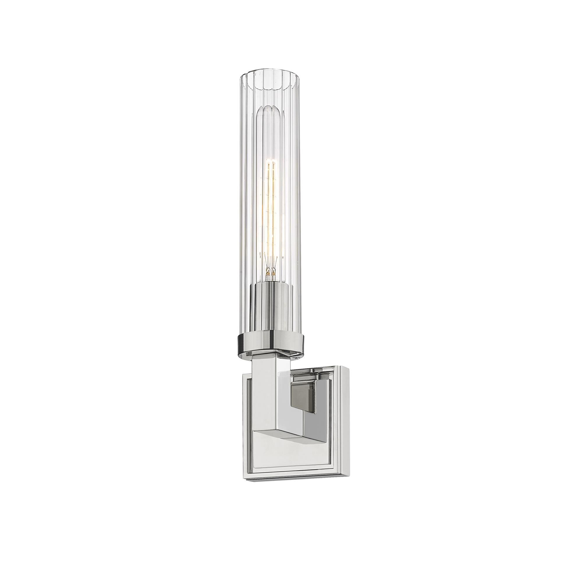 Shown in Polished Nickel finish and Glass shade