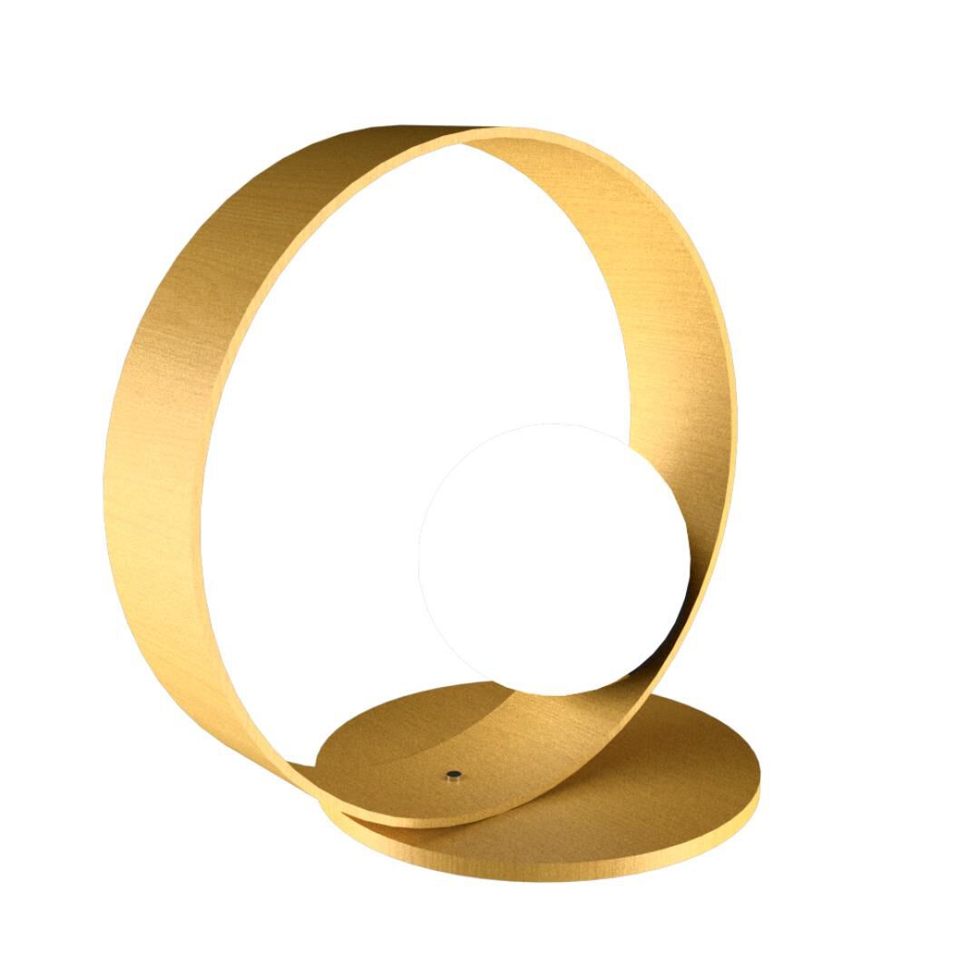 Shown in Organic Gold finish and Frosted glass and No shade