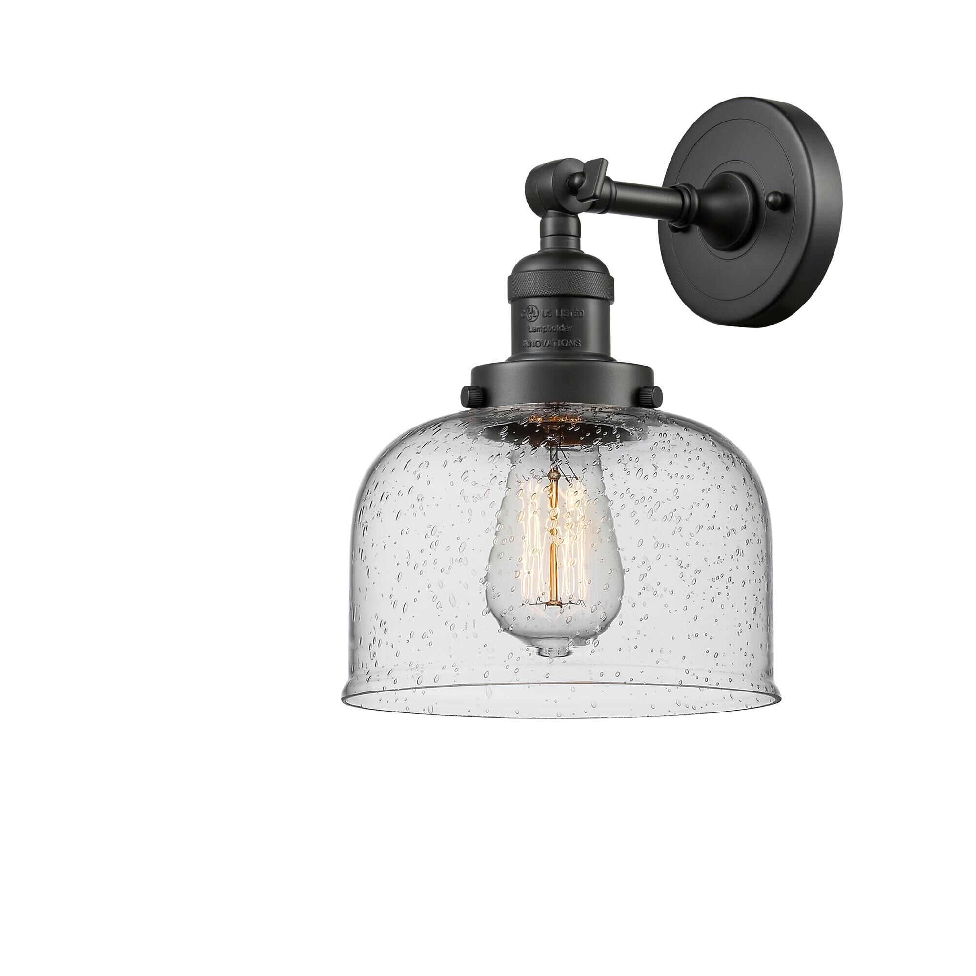 Shown in Oil Rubbed Bronze finish and Seedy glass