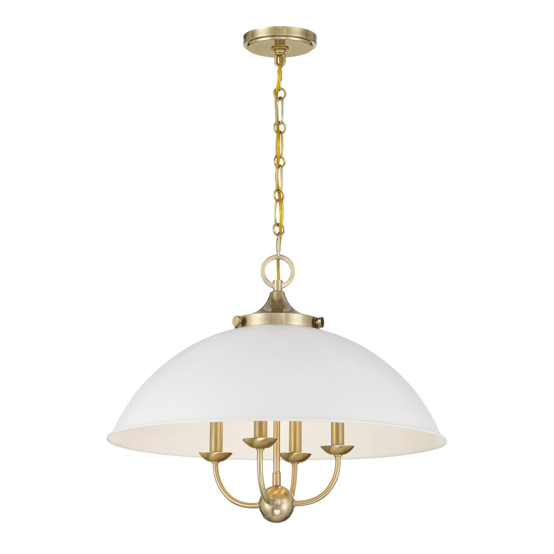 Shown in White And Warm Brass finish