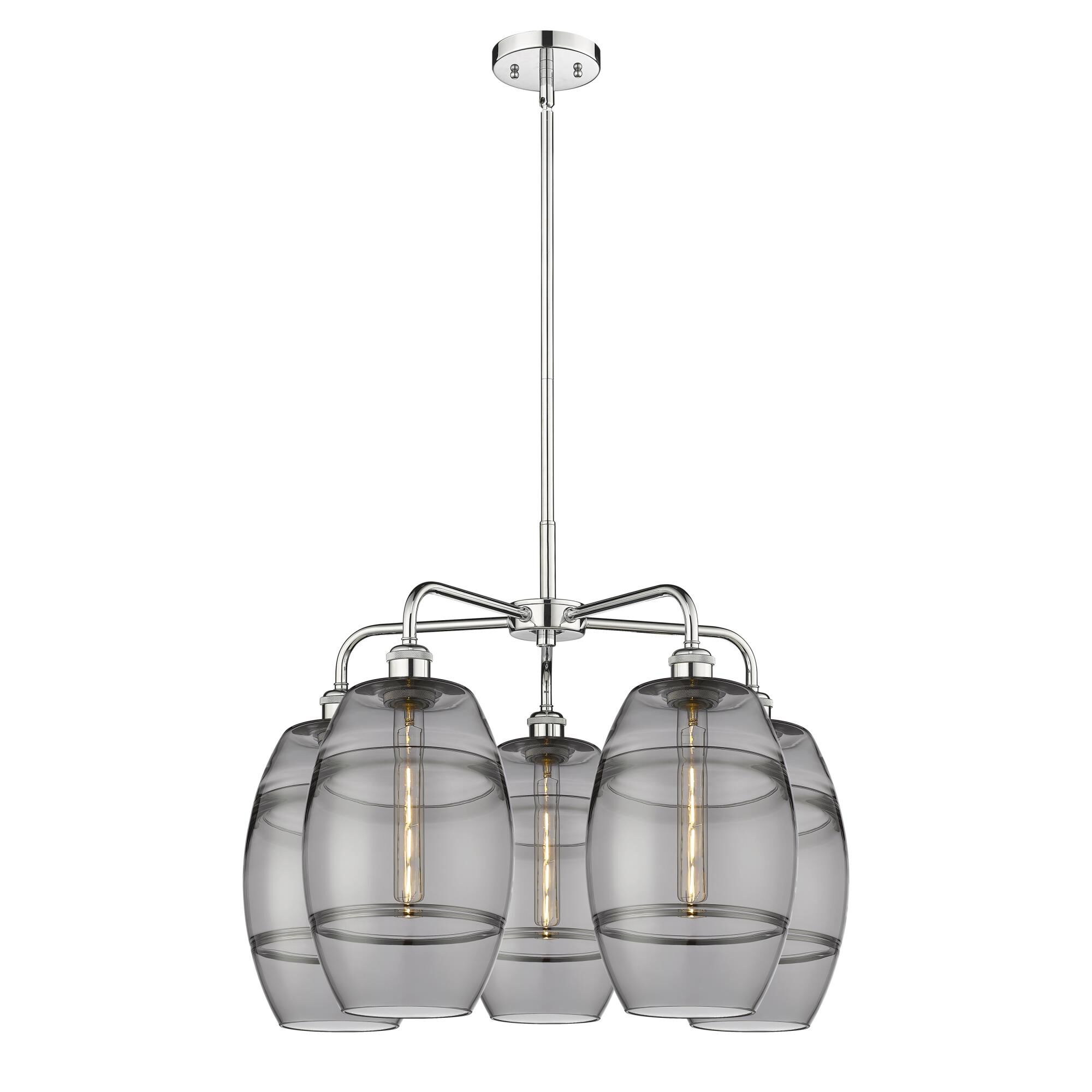 Shown in Polished Chrome finish and Light Smoke glass