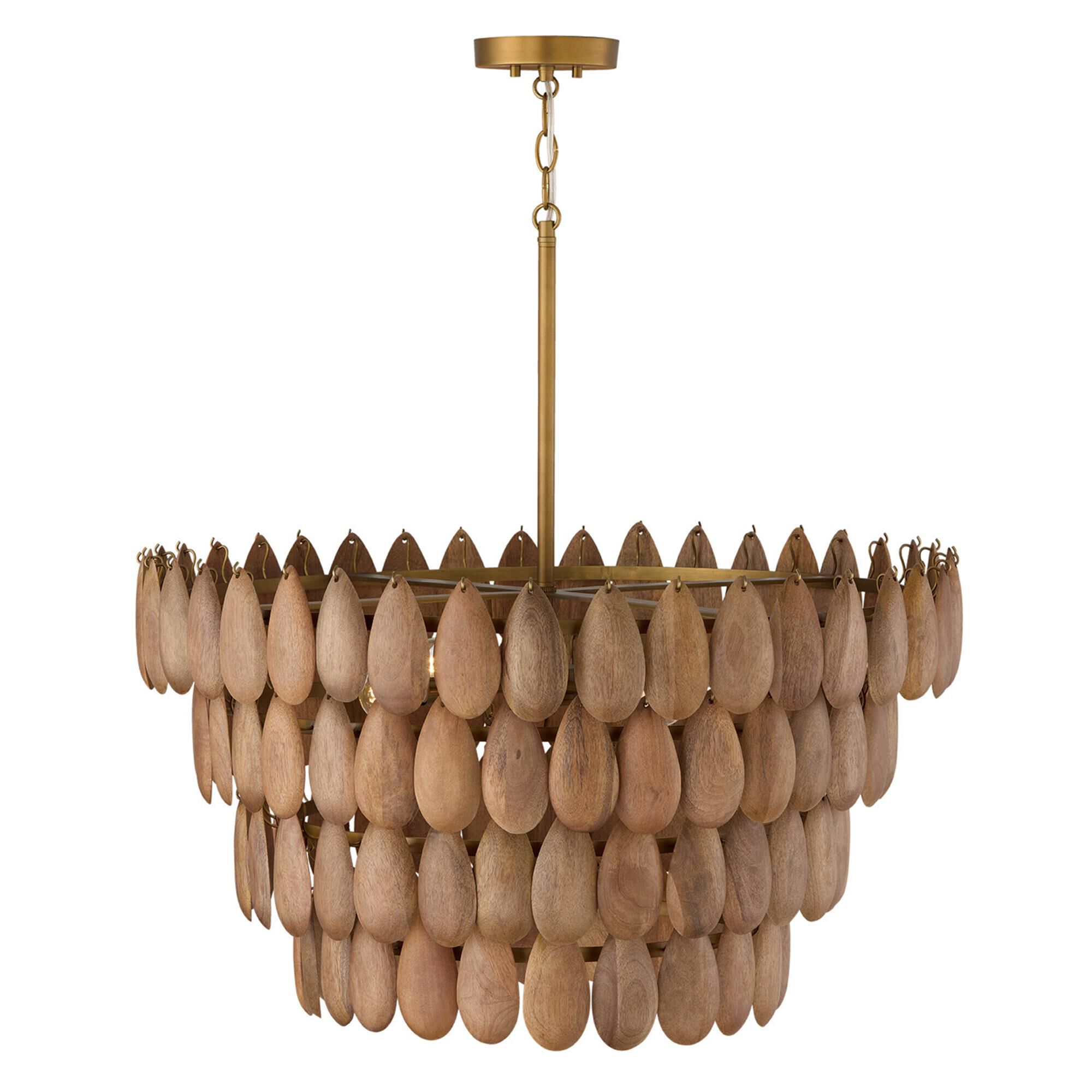 Shown in Light Wood And Patinaed Brass finish