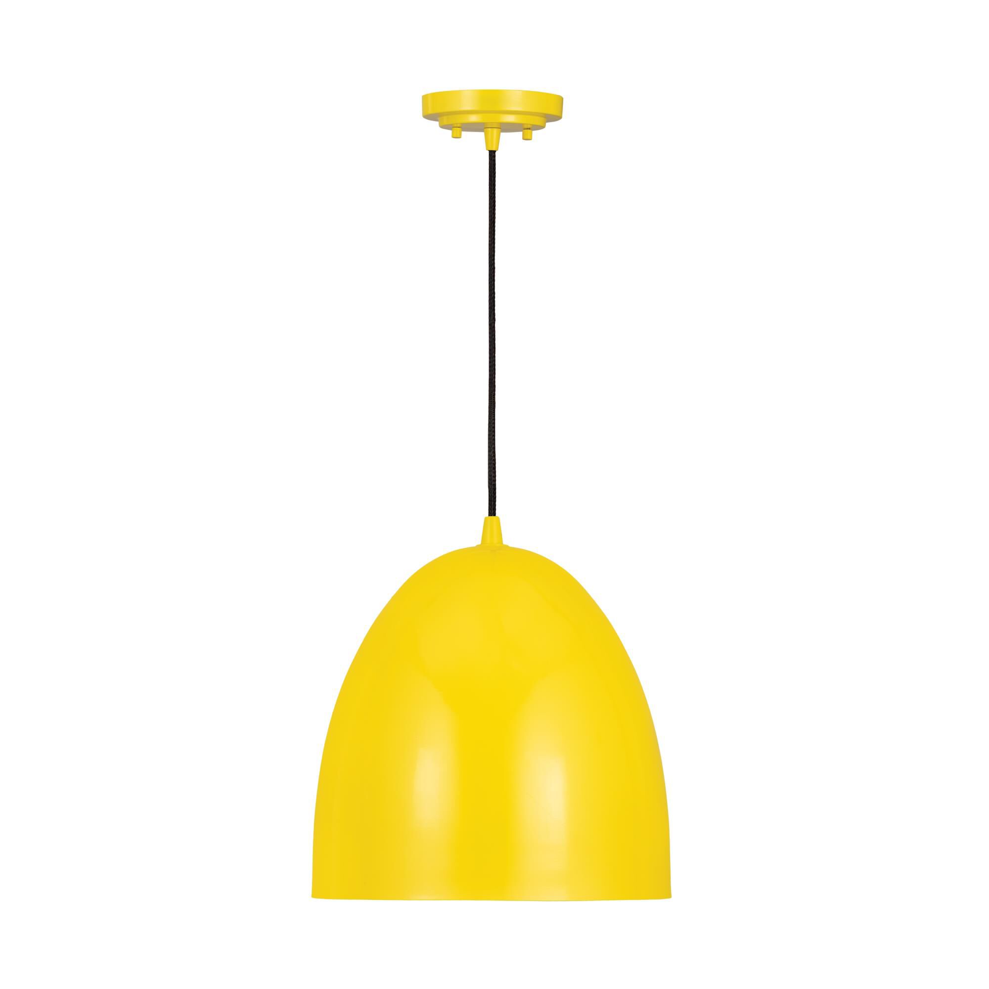 Shown in Yellow finish and Iron glass and Iron shade