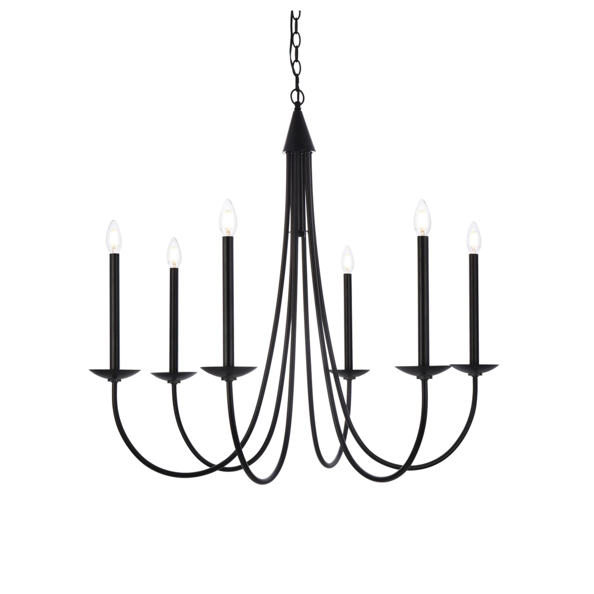 Cohen 36 Inch 6 Light Chandelier,