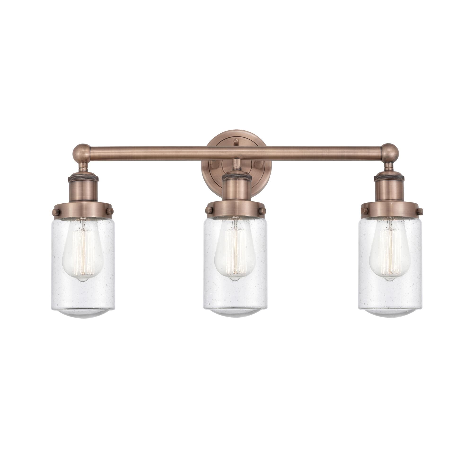 Shown in Antique Copper finish and Seedy glass