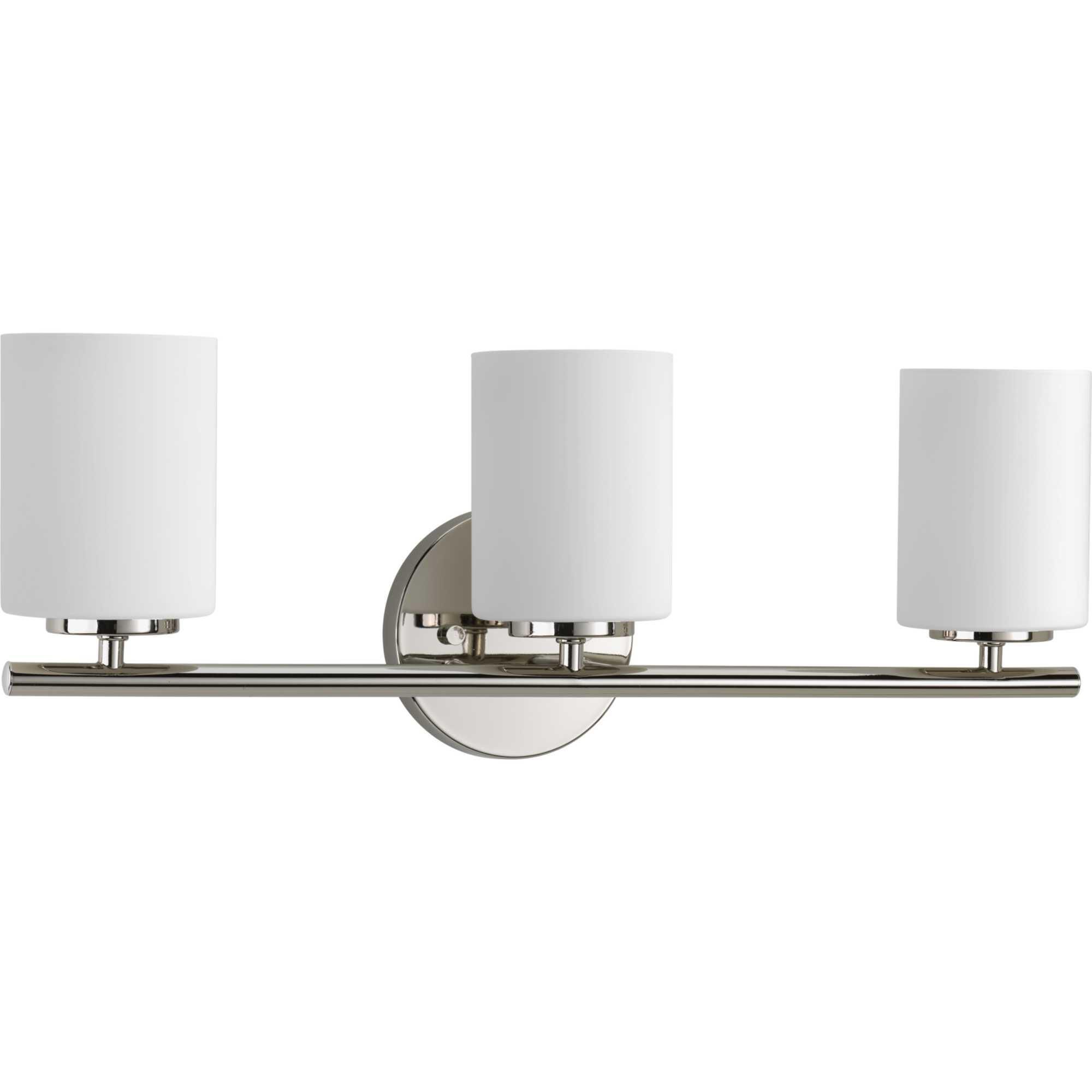 Shown in Polished Nickel finish and Etched Painted White glass