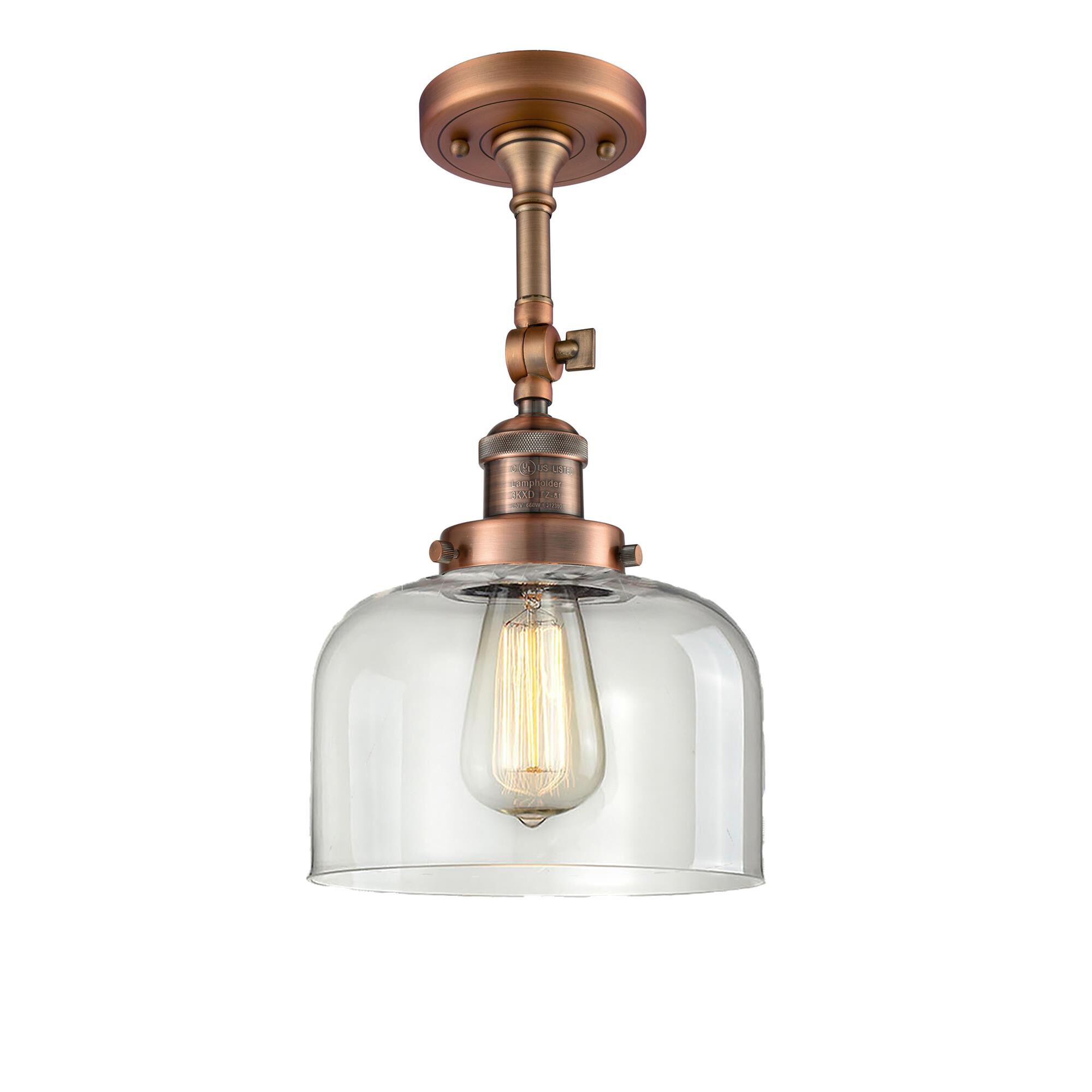 Shown in Antique Copper finish and Clear glass