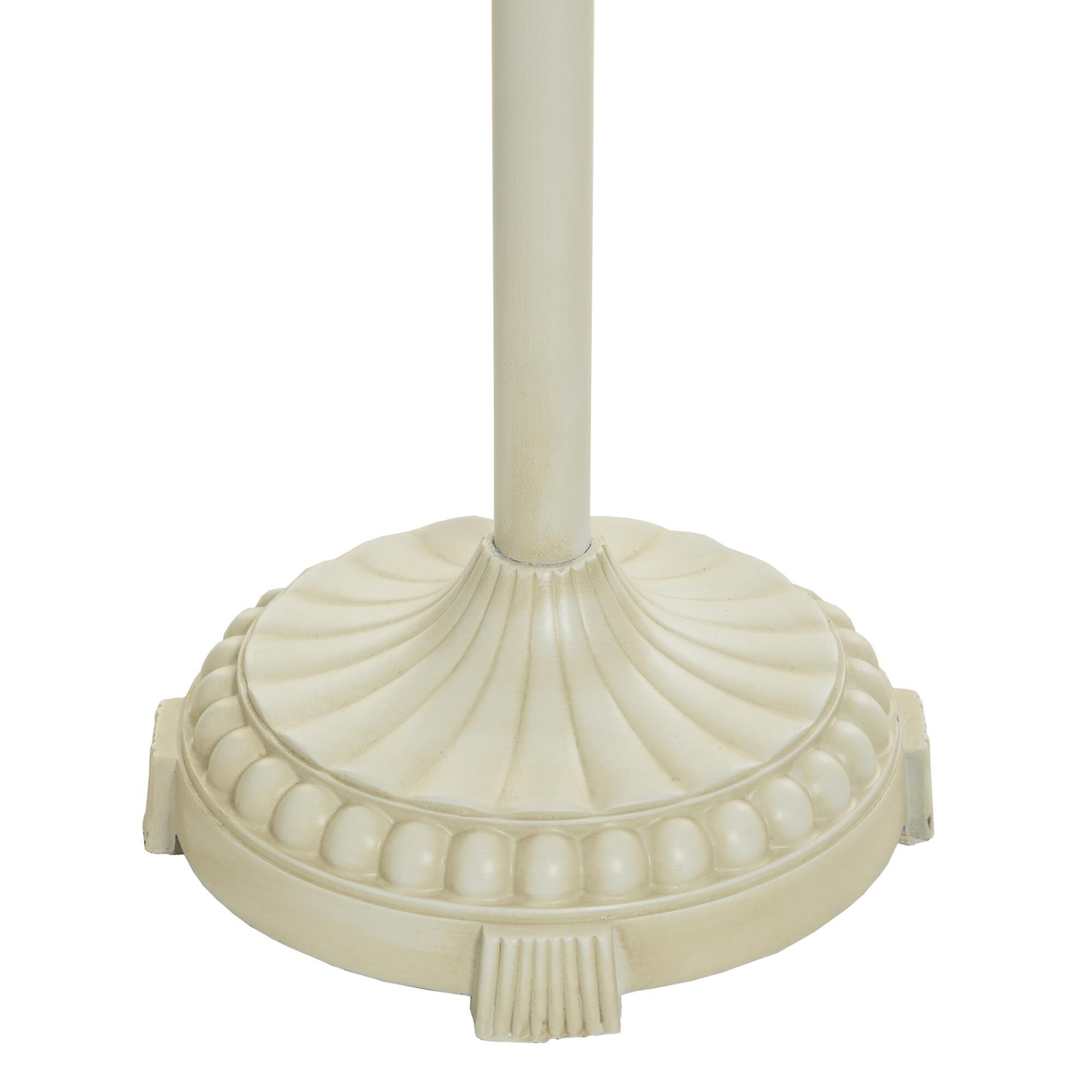Shown in Cream finish and Brussel Cream Round Bell Fabric shade