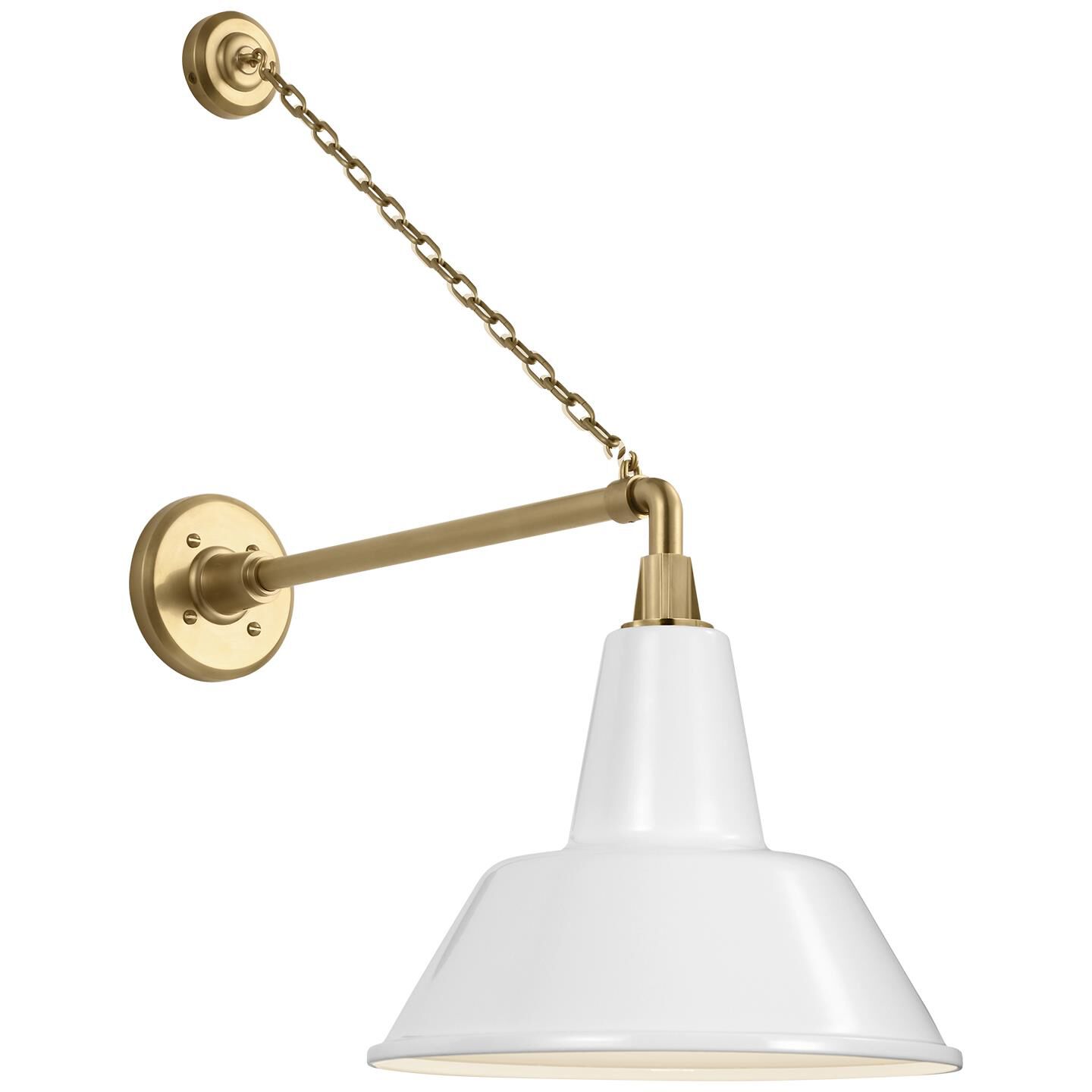 Shown in Hand-Rubbed Antique Brass finish and White Bowers shade