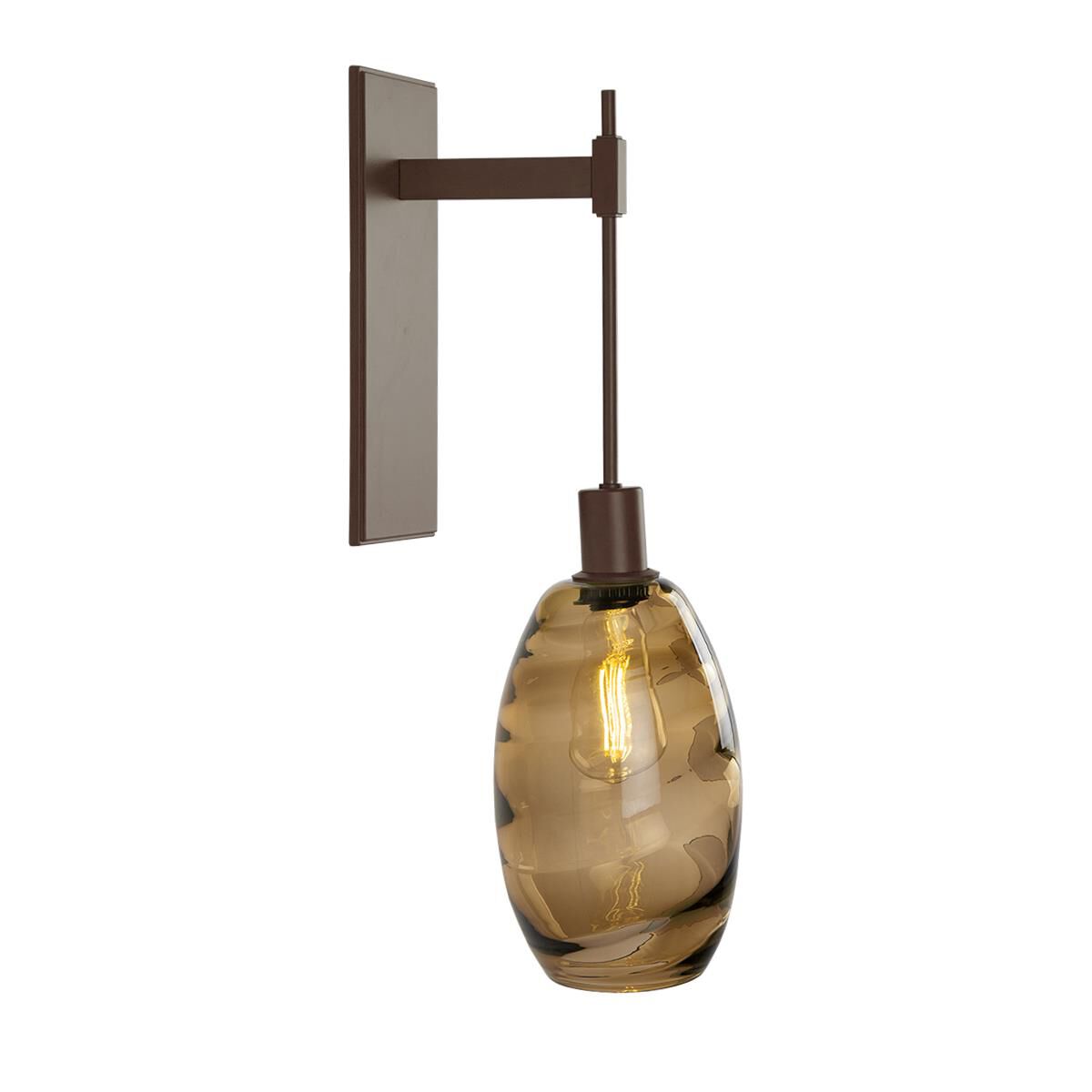 Shown in Flat Bronze finish and Optic Blown Bronze glass