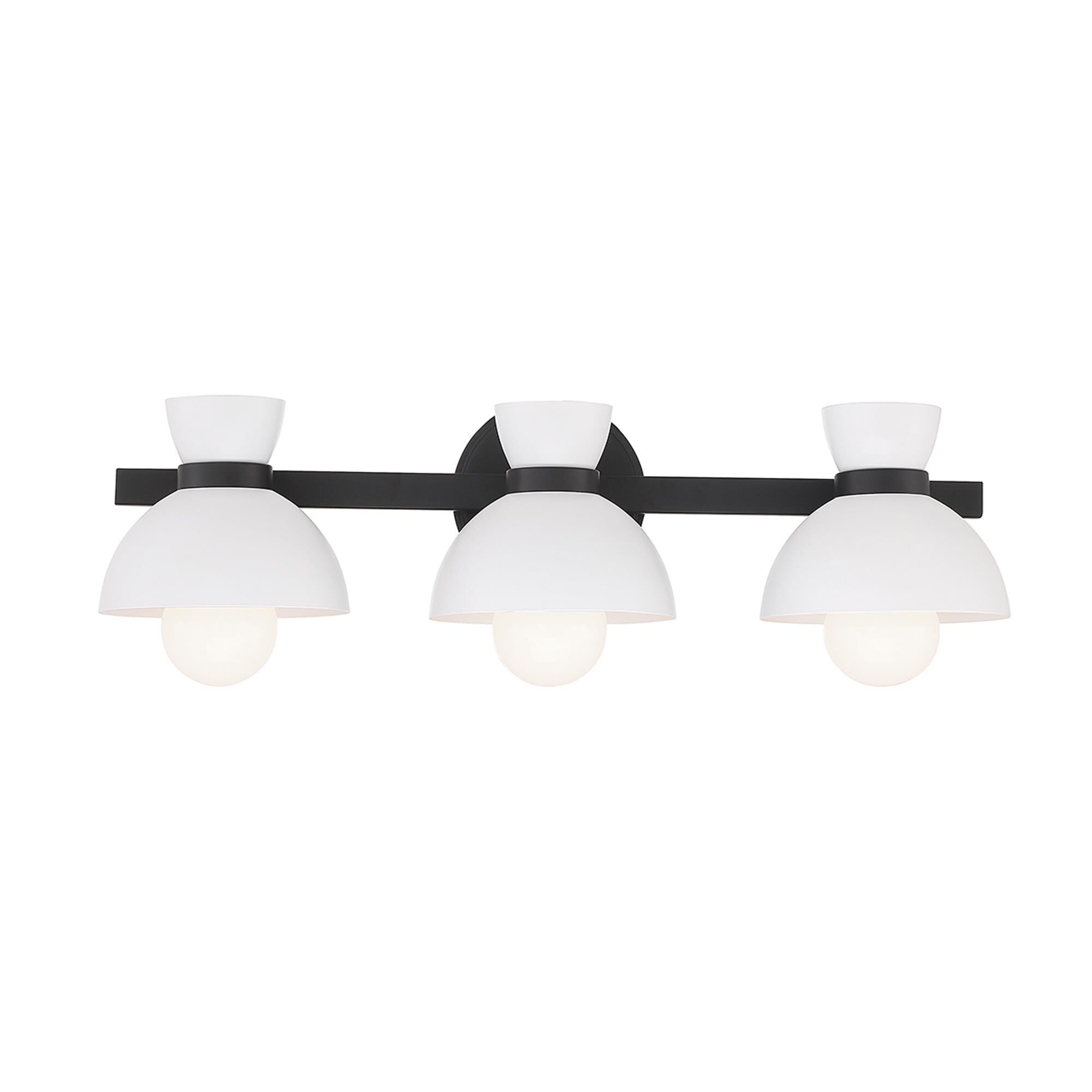 Shown in Matte Black finish and White Metal shade