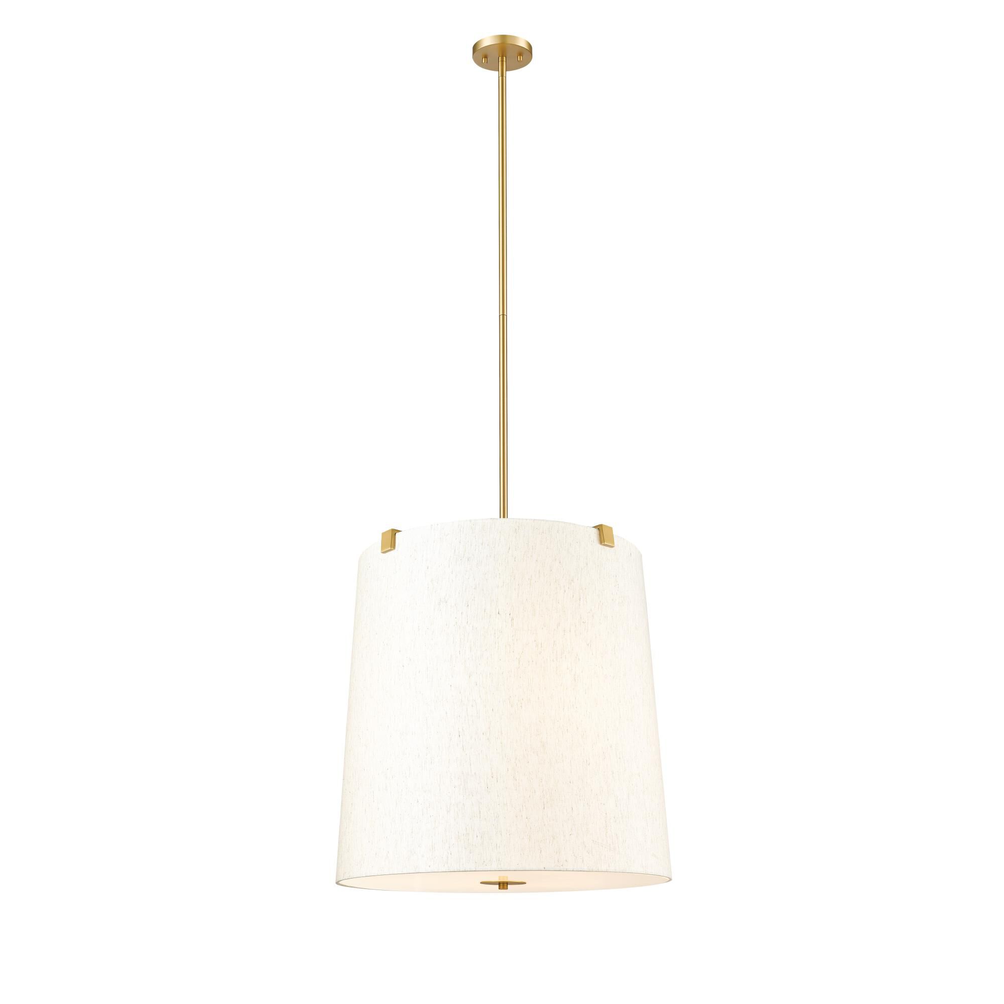 Shown in Modern Gold finish and Cream glass and Cream shade