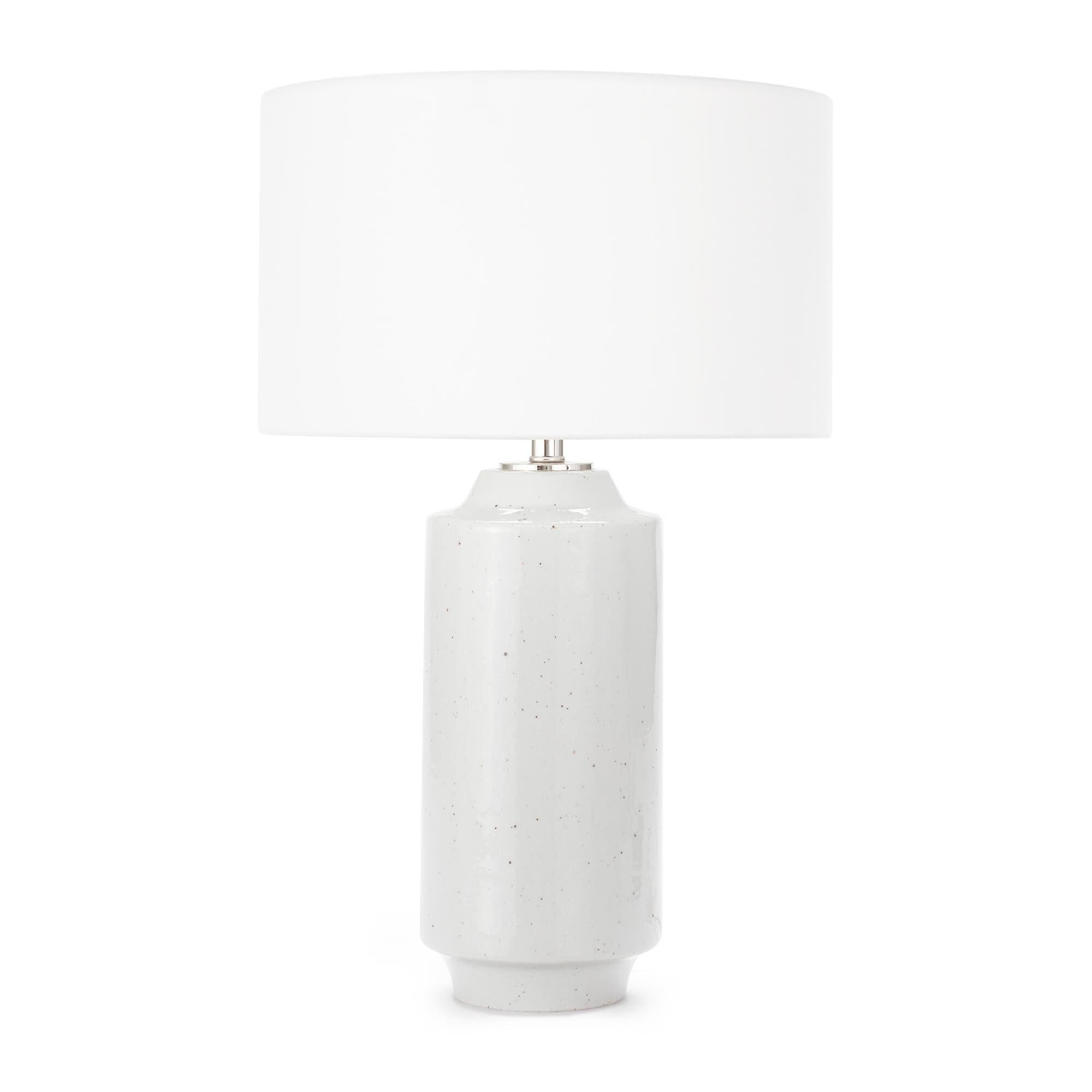 Shown in White finish and Linen shade