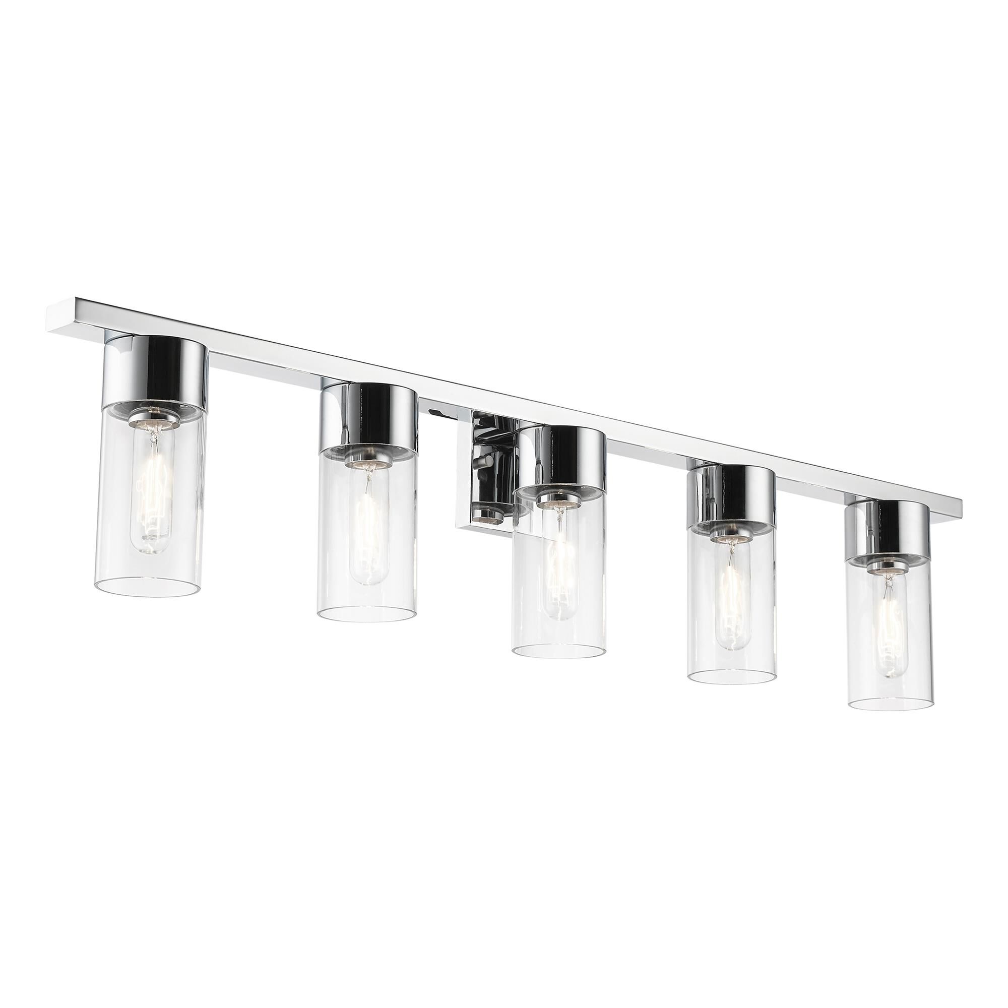 Shown in Polished Chrome finish and Clear glass