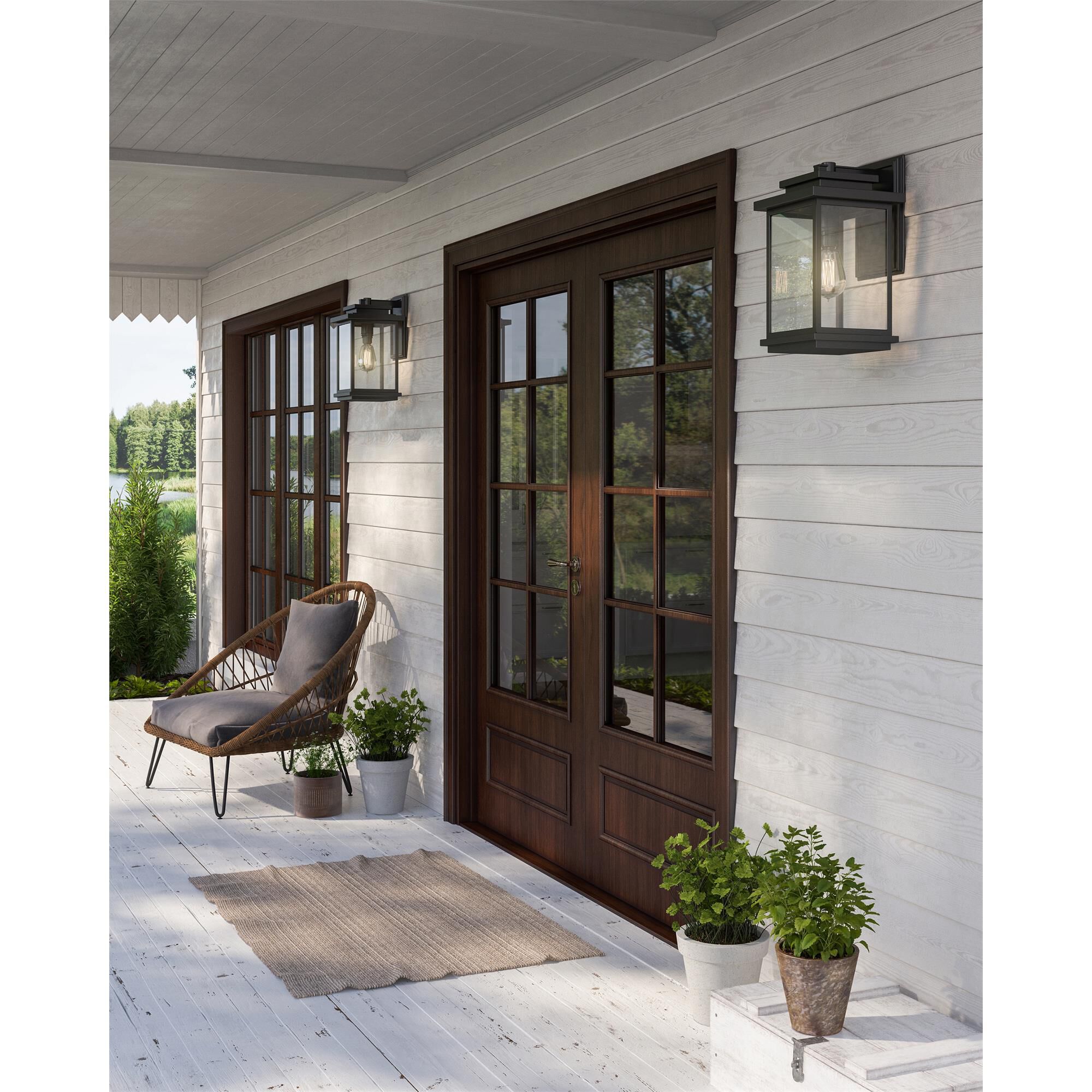 Shown in Oil Rubbed Bronze finish and Clear glass