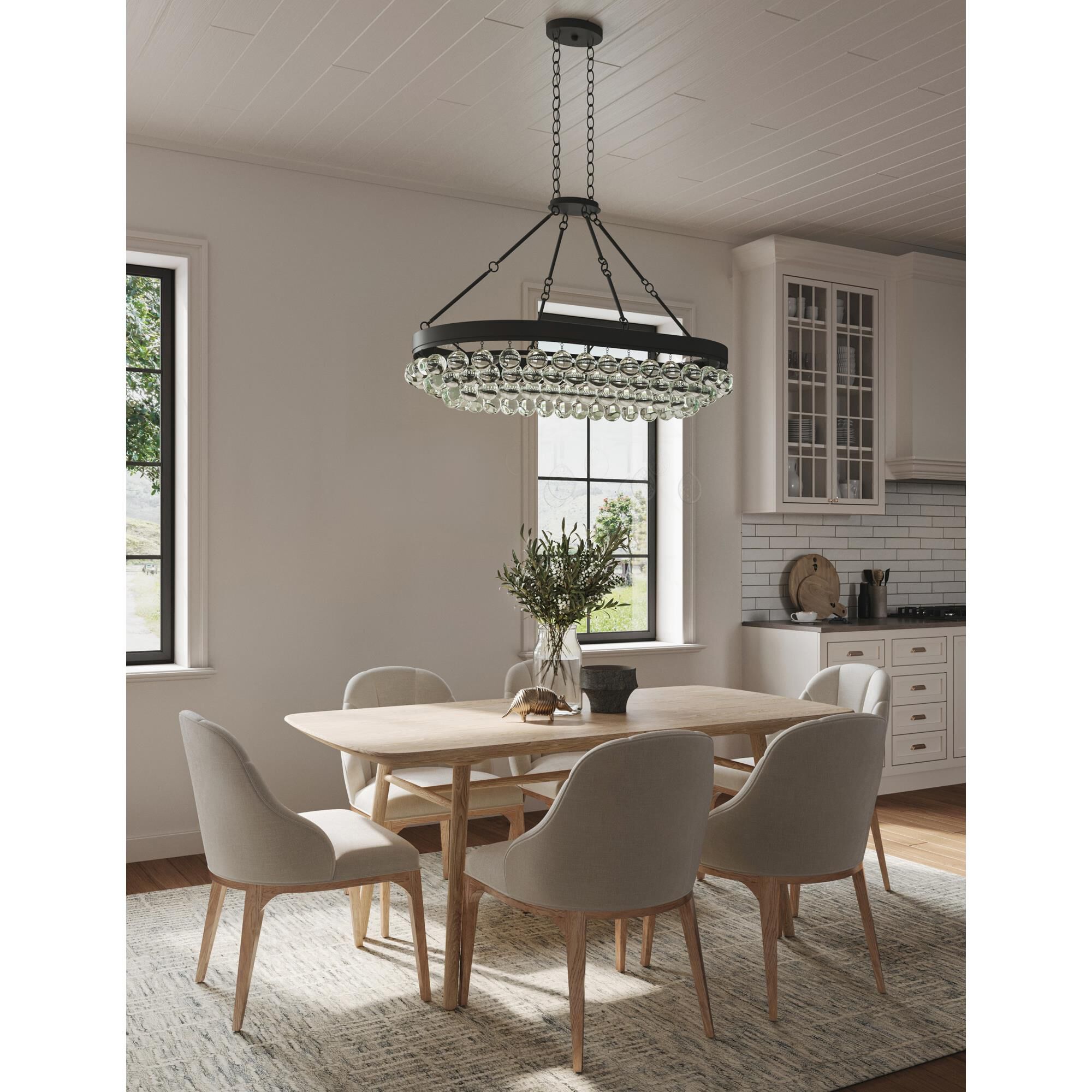Balthazar 46 Inch 6 Light Semi Flush Mount by Currey and Company