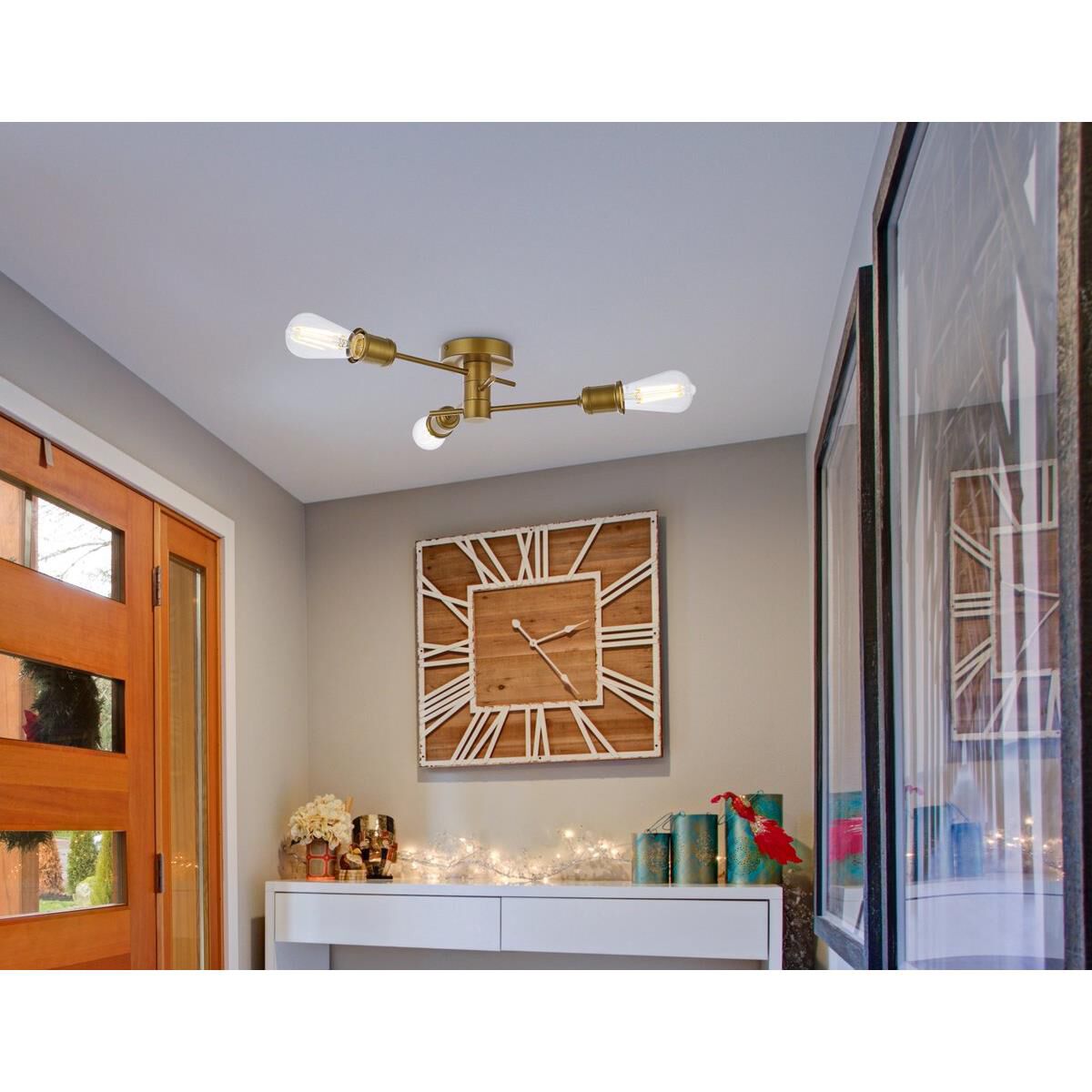 Xavier 18 Inch 3 Light Semi Flush Mount by Elegant Lighting