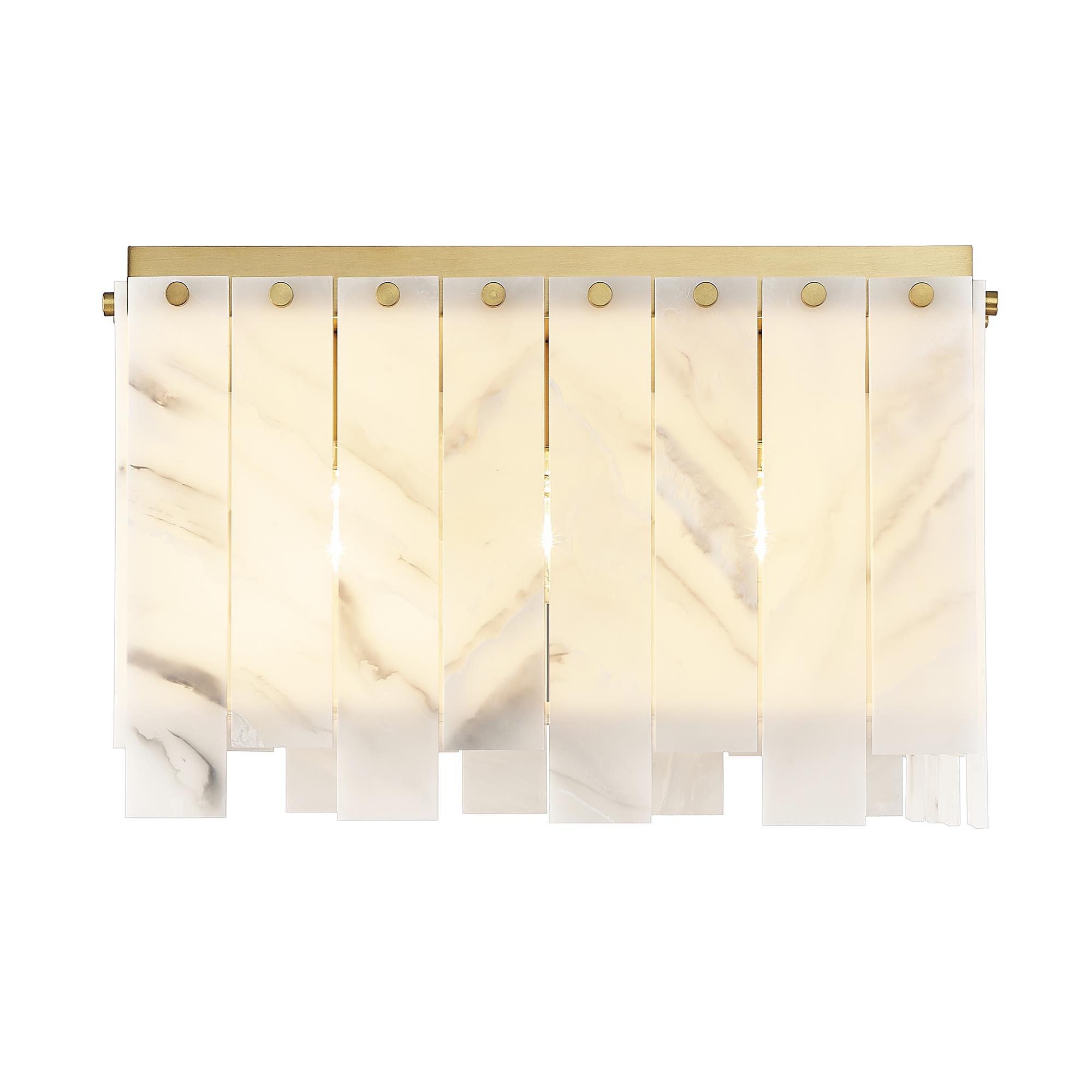 Shown in Rubbed Brass finish and Alabaster Resin shade