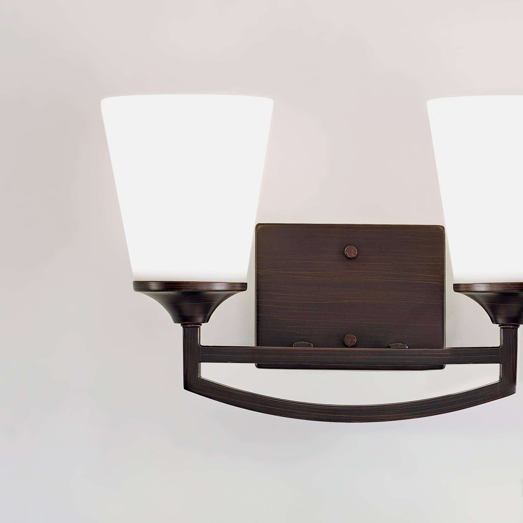 Shown in Bronze finish and Satin Etched  Shades glass