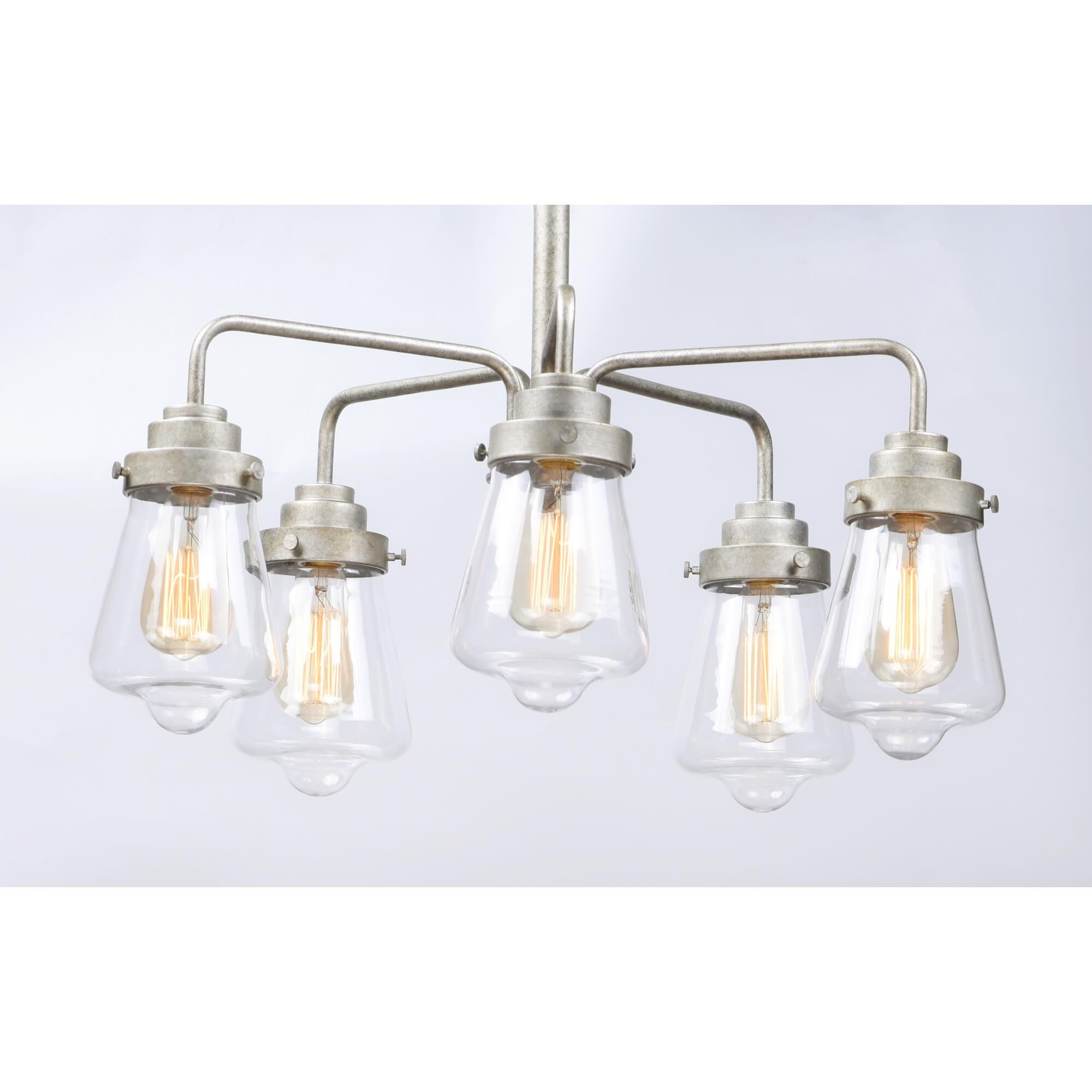 Shown in Weathered Zinc finish and Clear glass