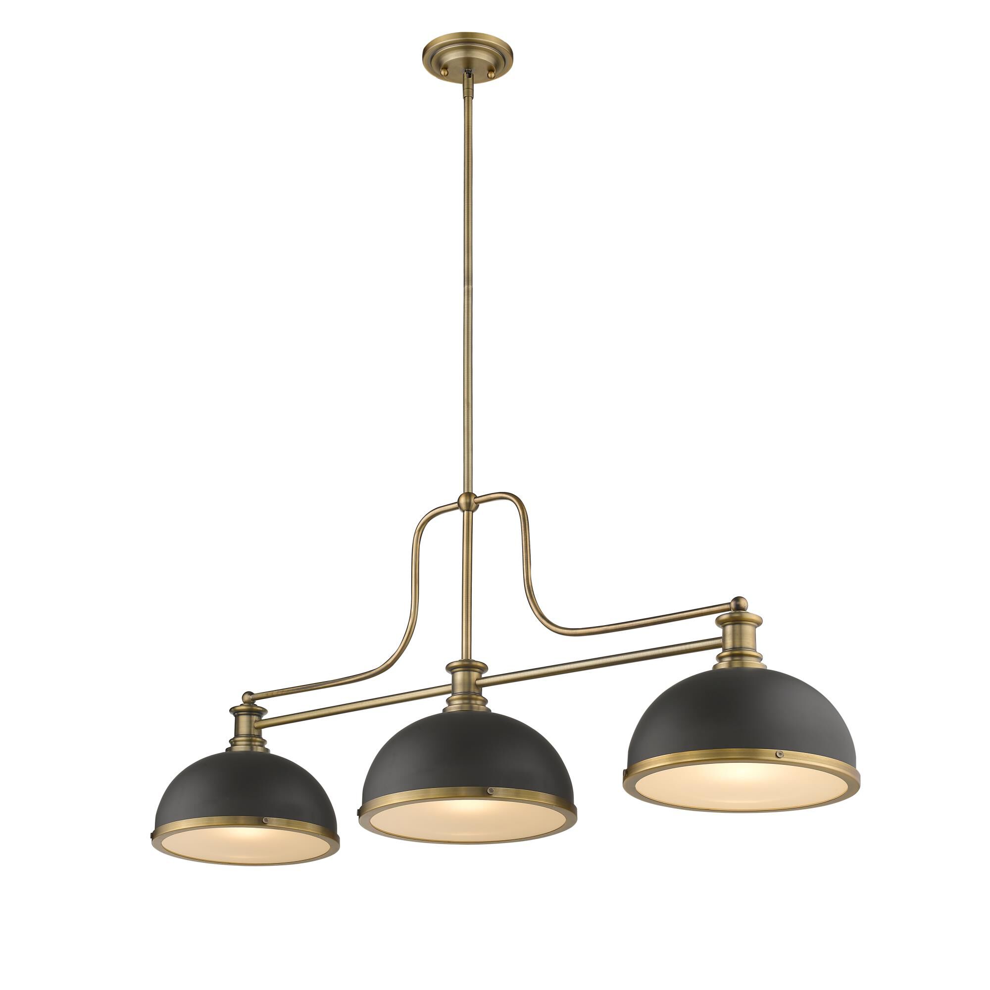 Shown in Heritage Brass finish and Metal + glass and Metal + Glass shade