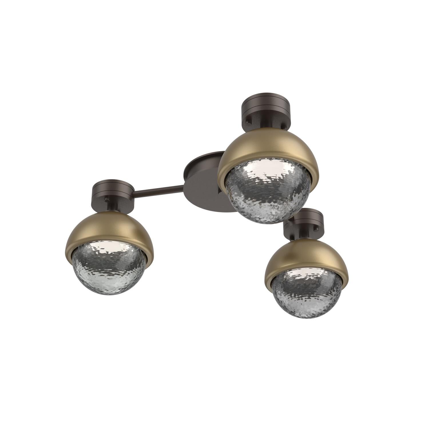 Shown in Flat Bronze finish and Smoke glass and Gilded Brass accent