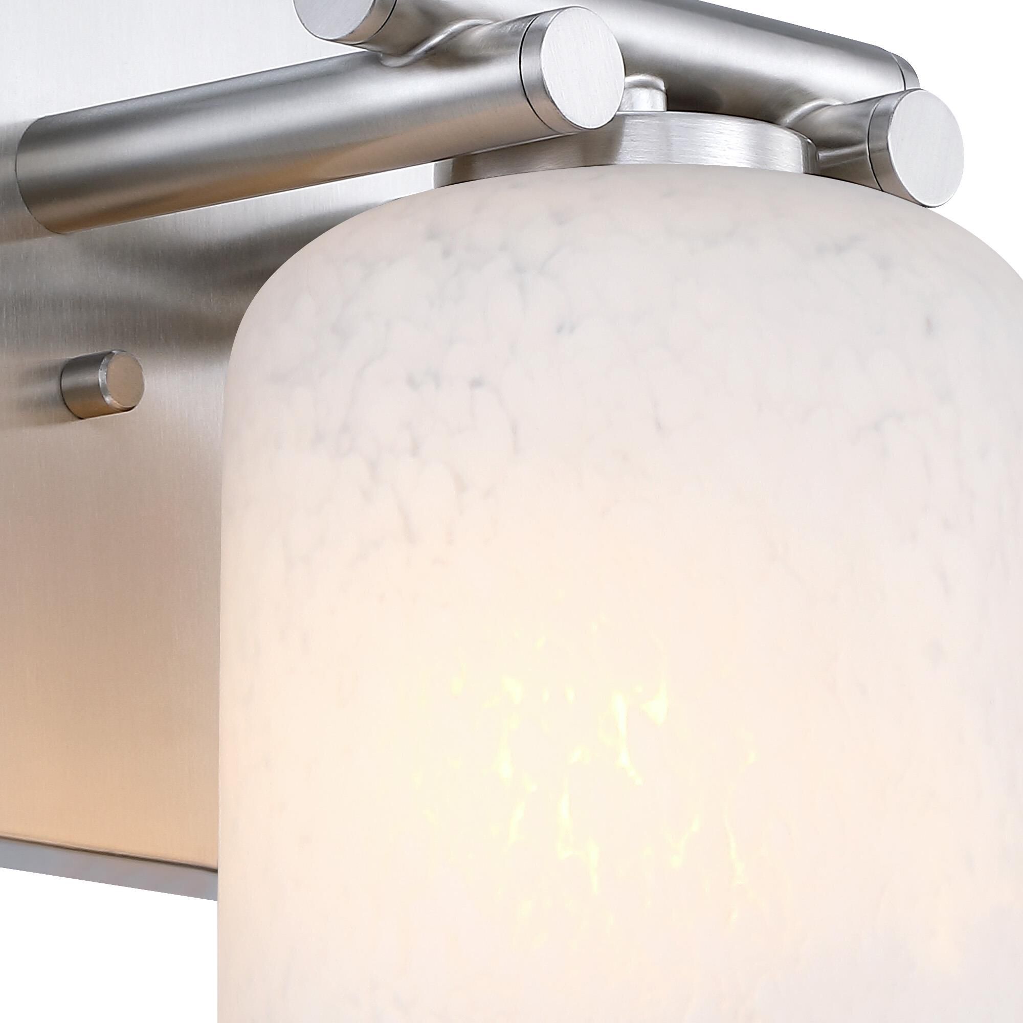 Shown in Brushed Nickel finish and Etched Cloud glass