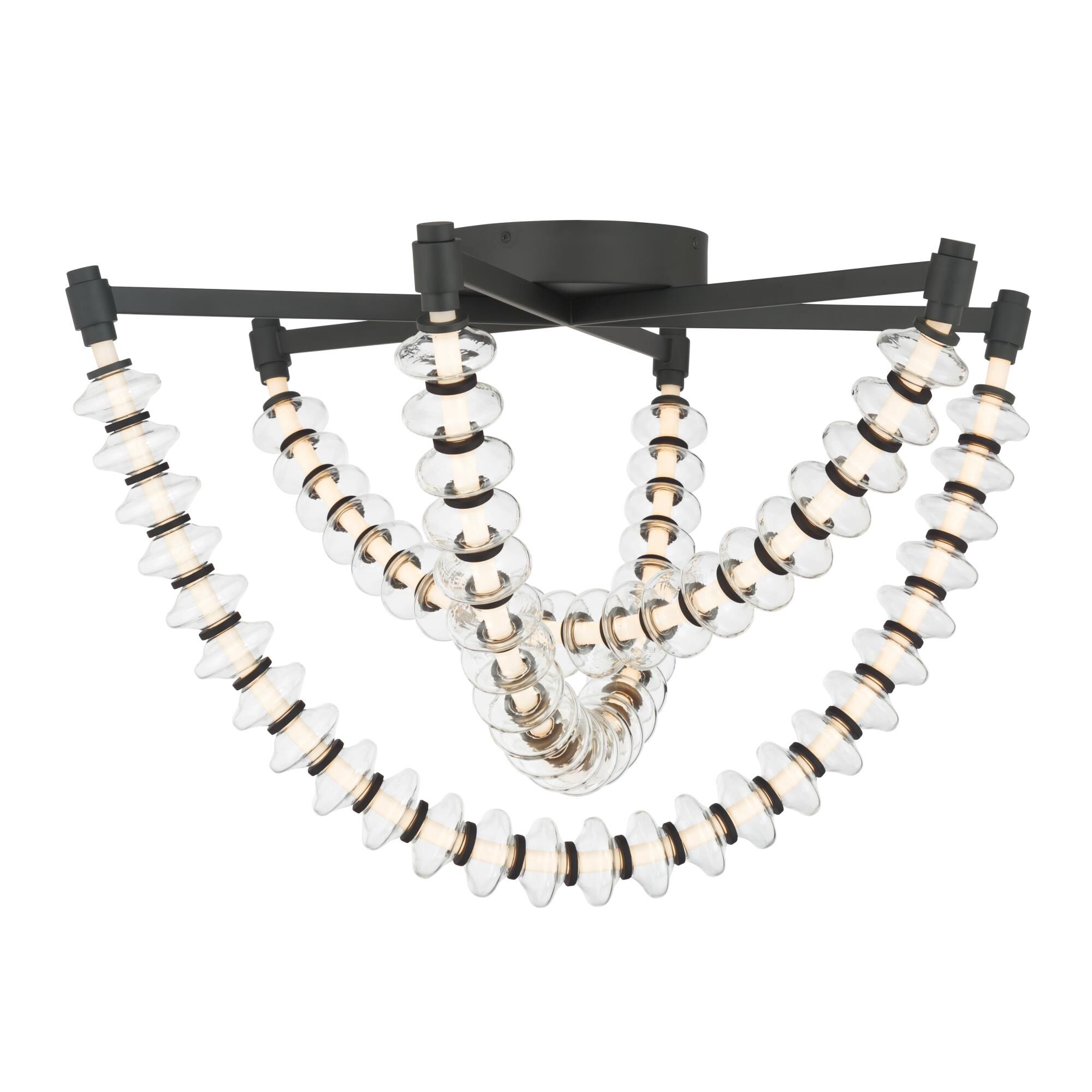 Shown in Dark Matte Black finish and Clear glass