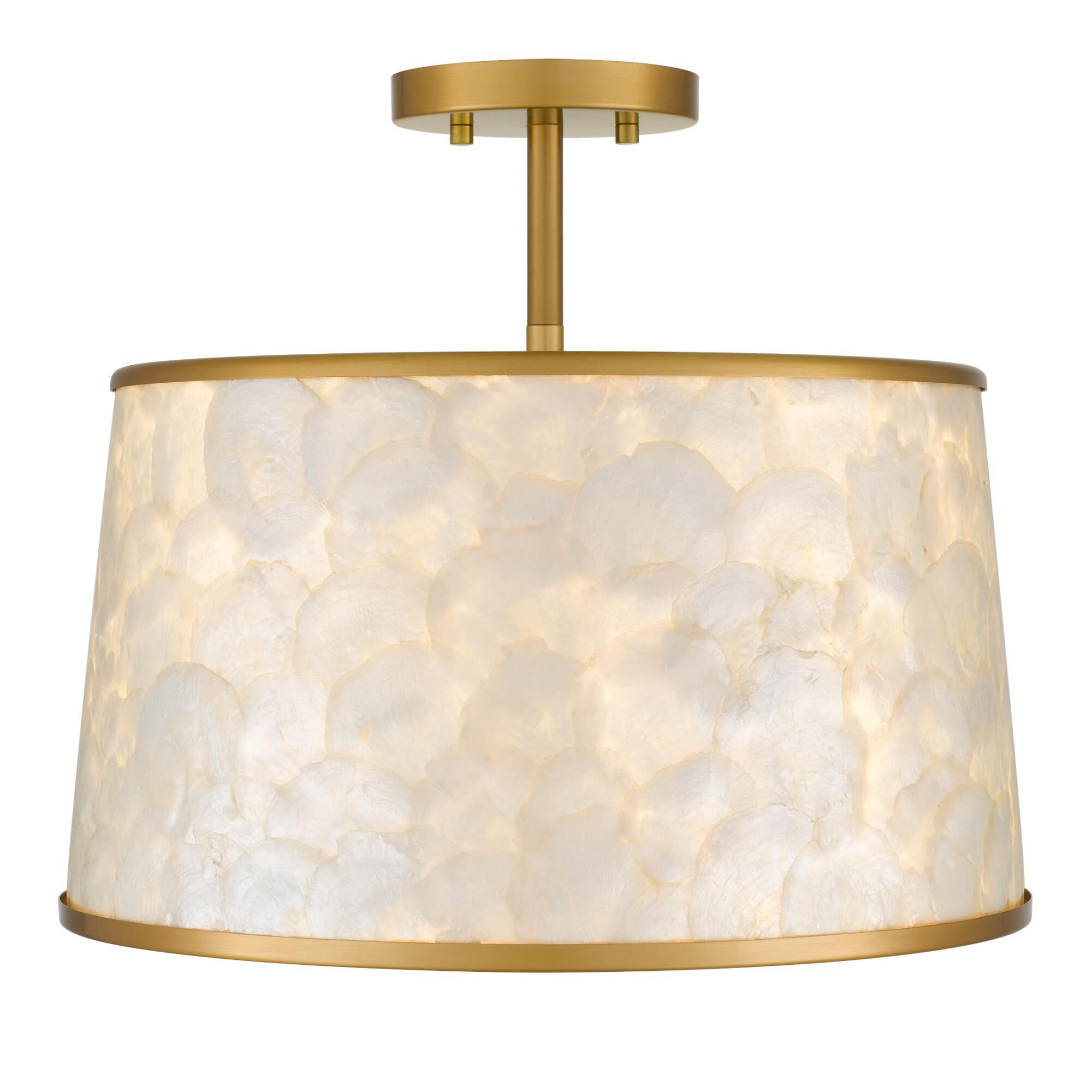 Shown in Brushed Gold finish and Capiz Shell shade
