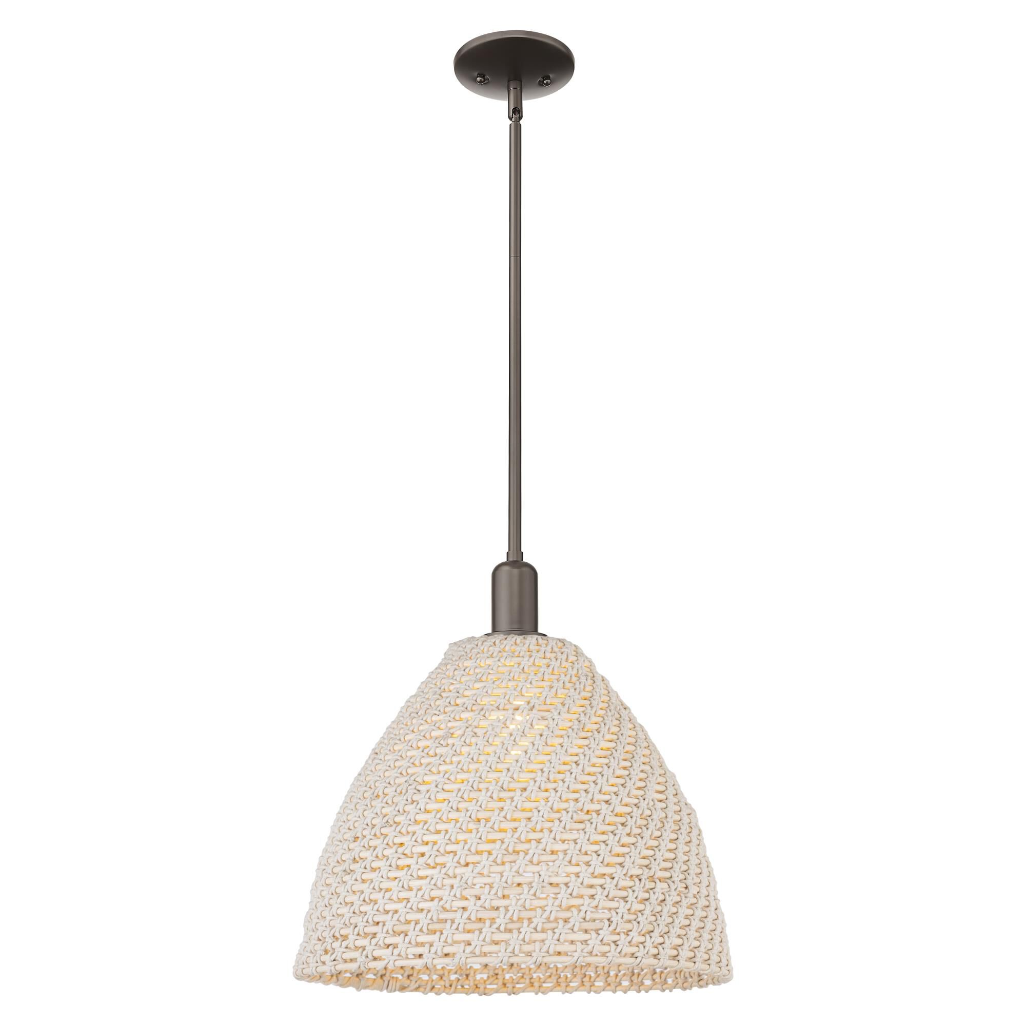 Bruno Marashlian Woven Rattan 16 Inch Large Pendant by Innovations Lighting