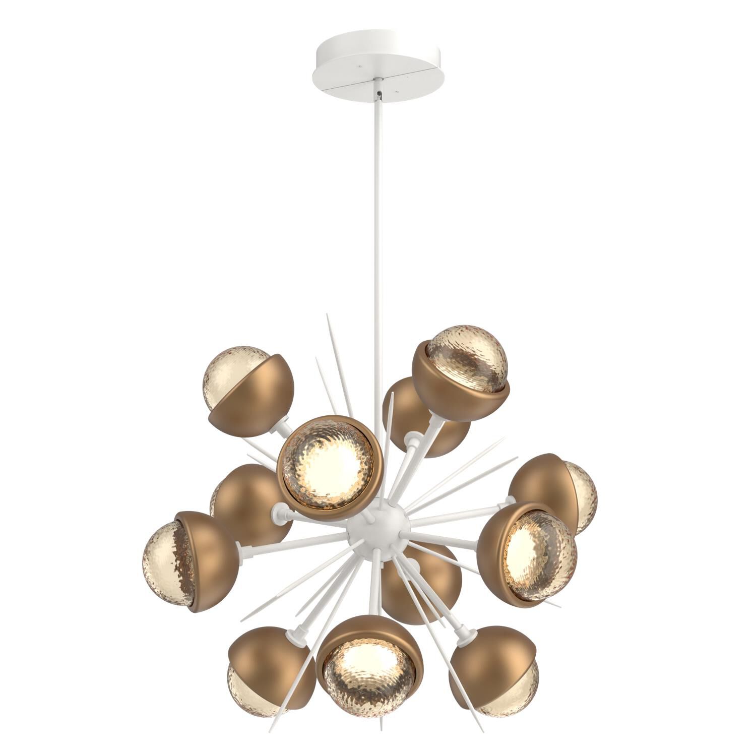 Shown in Salt White finish and Amber glass and Novel Brass accent