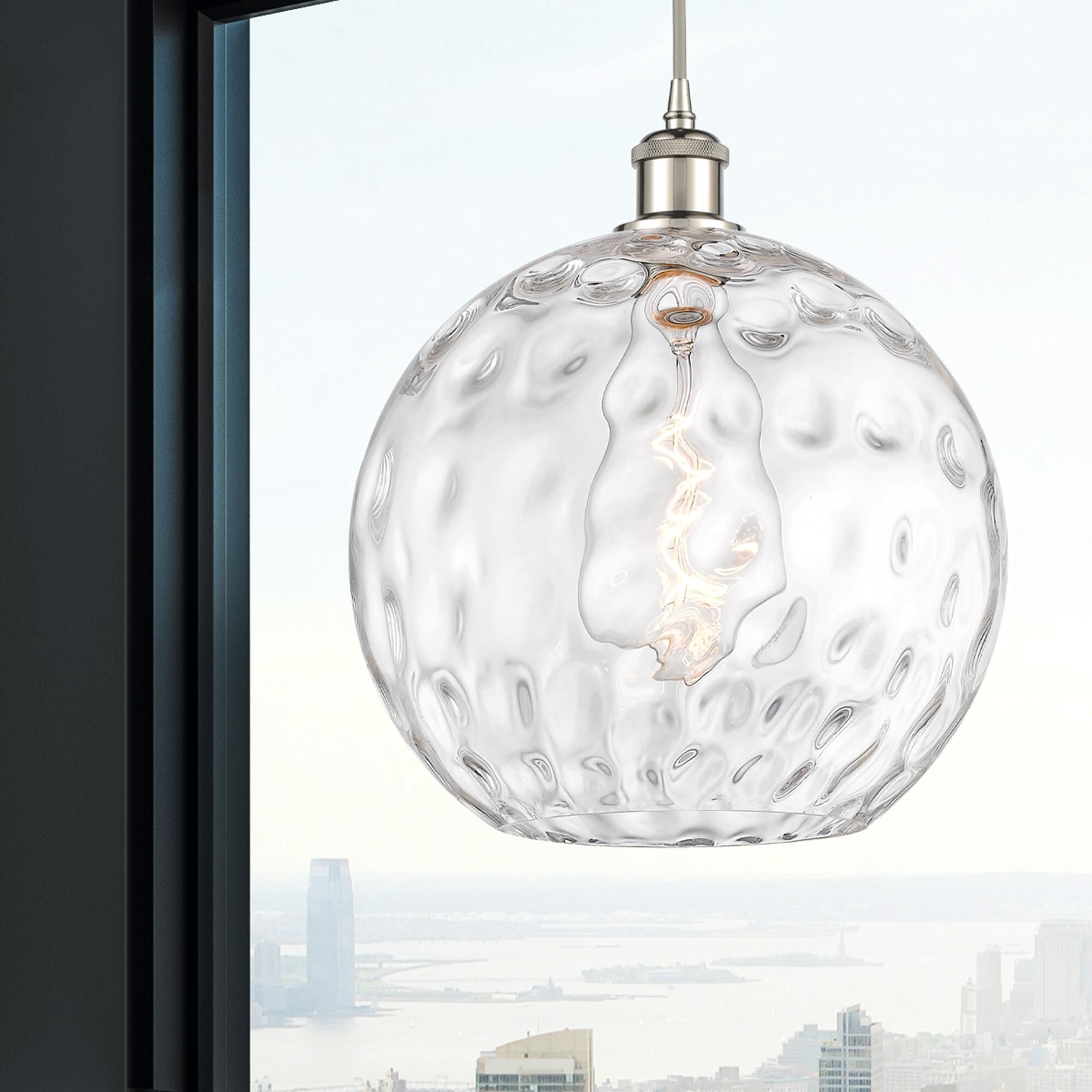 Shown in Polished Nickel finish and Clear glass