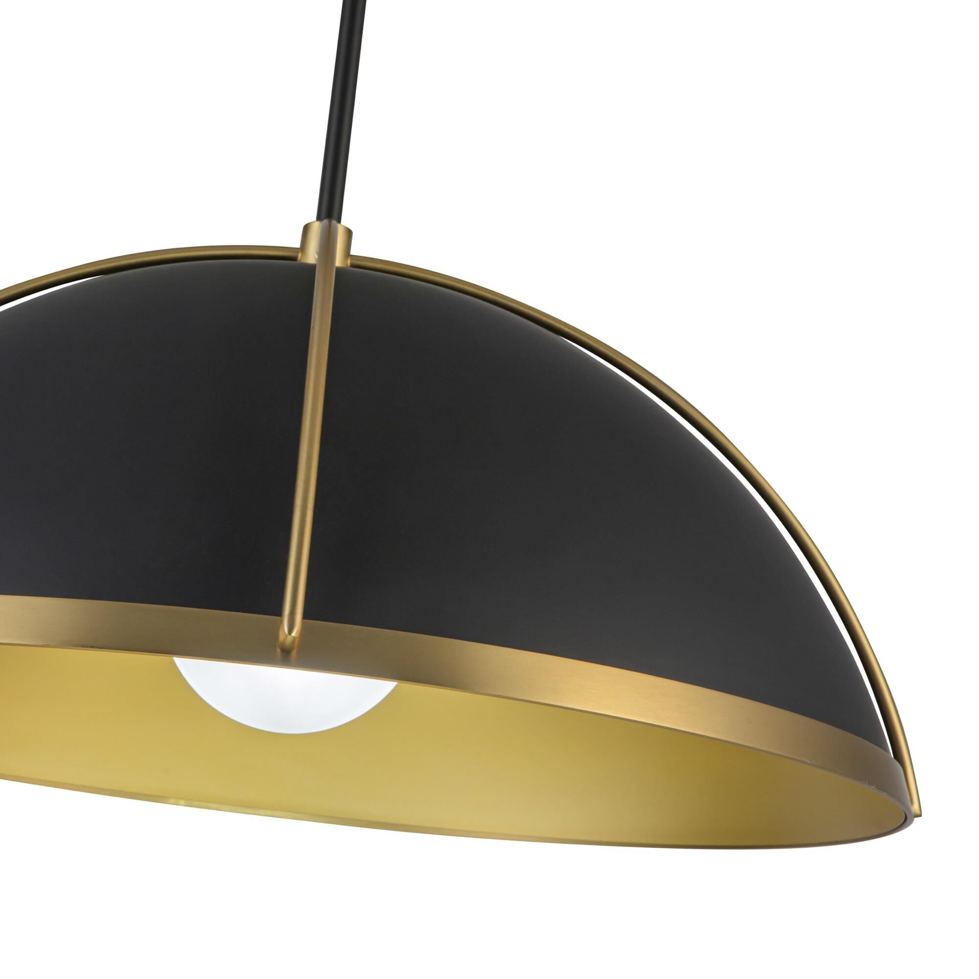 Shown in Black and Brushed Brass finish
