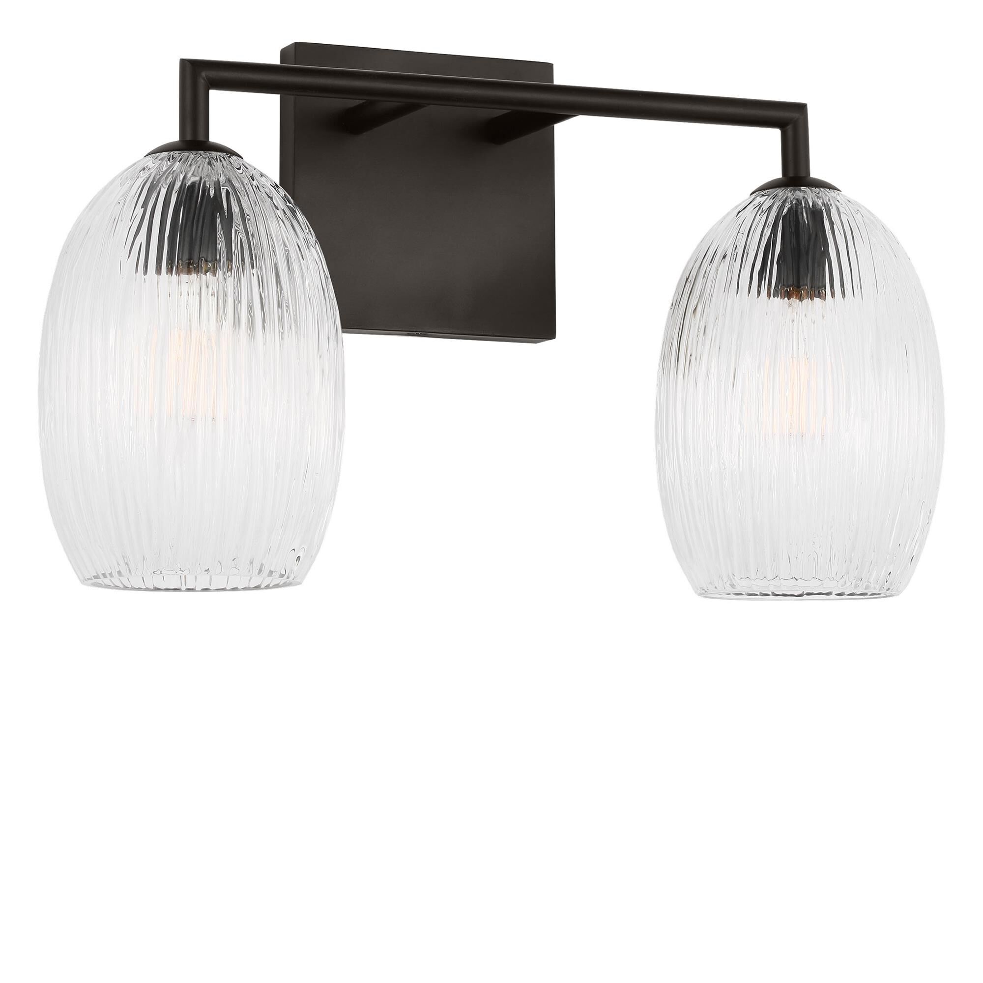 Shown in Aged Iron finish and Striped Clear glass