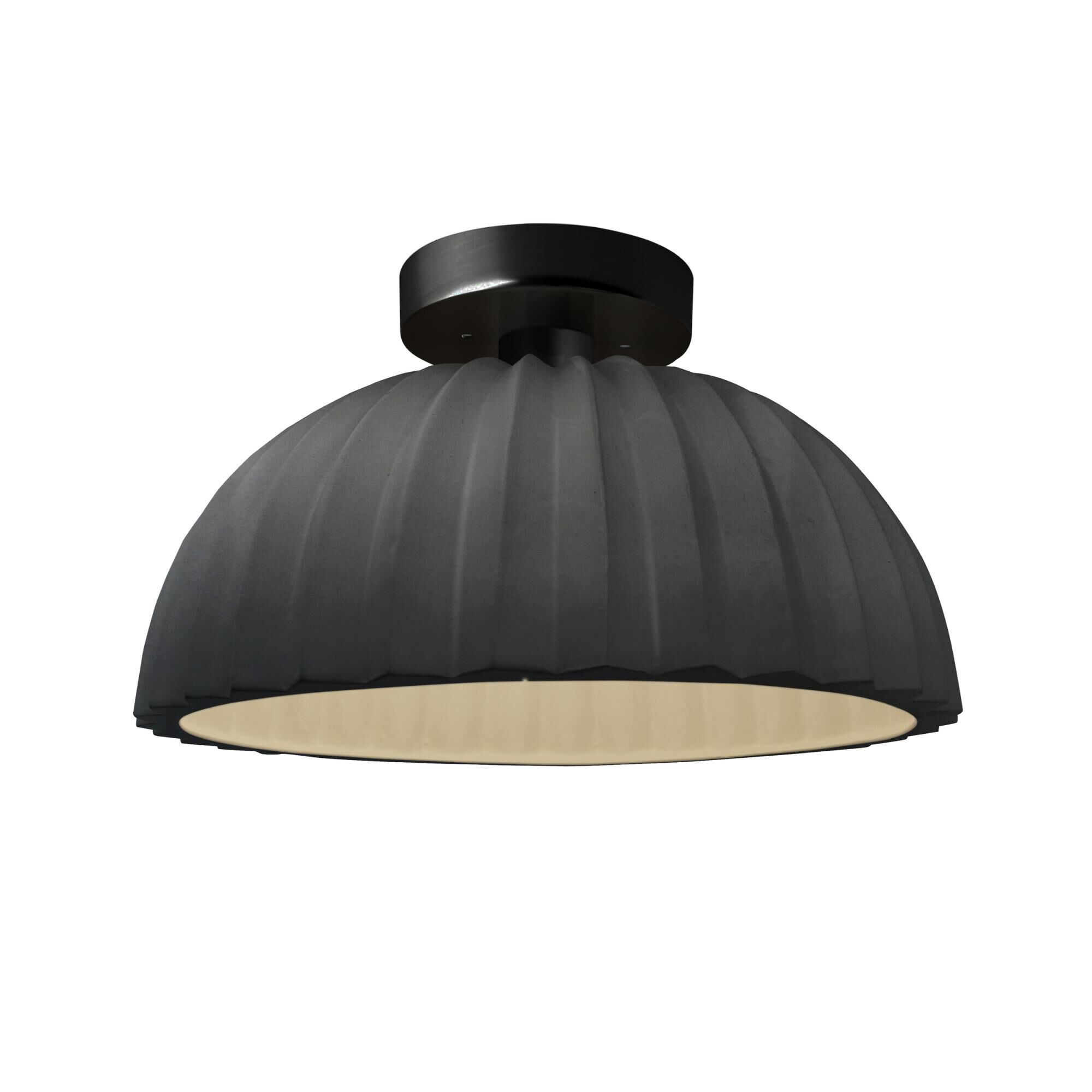 Pleated Dome 13 Inch Semi Flush Mount by Justice Design Group